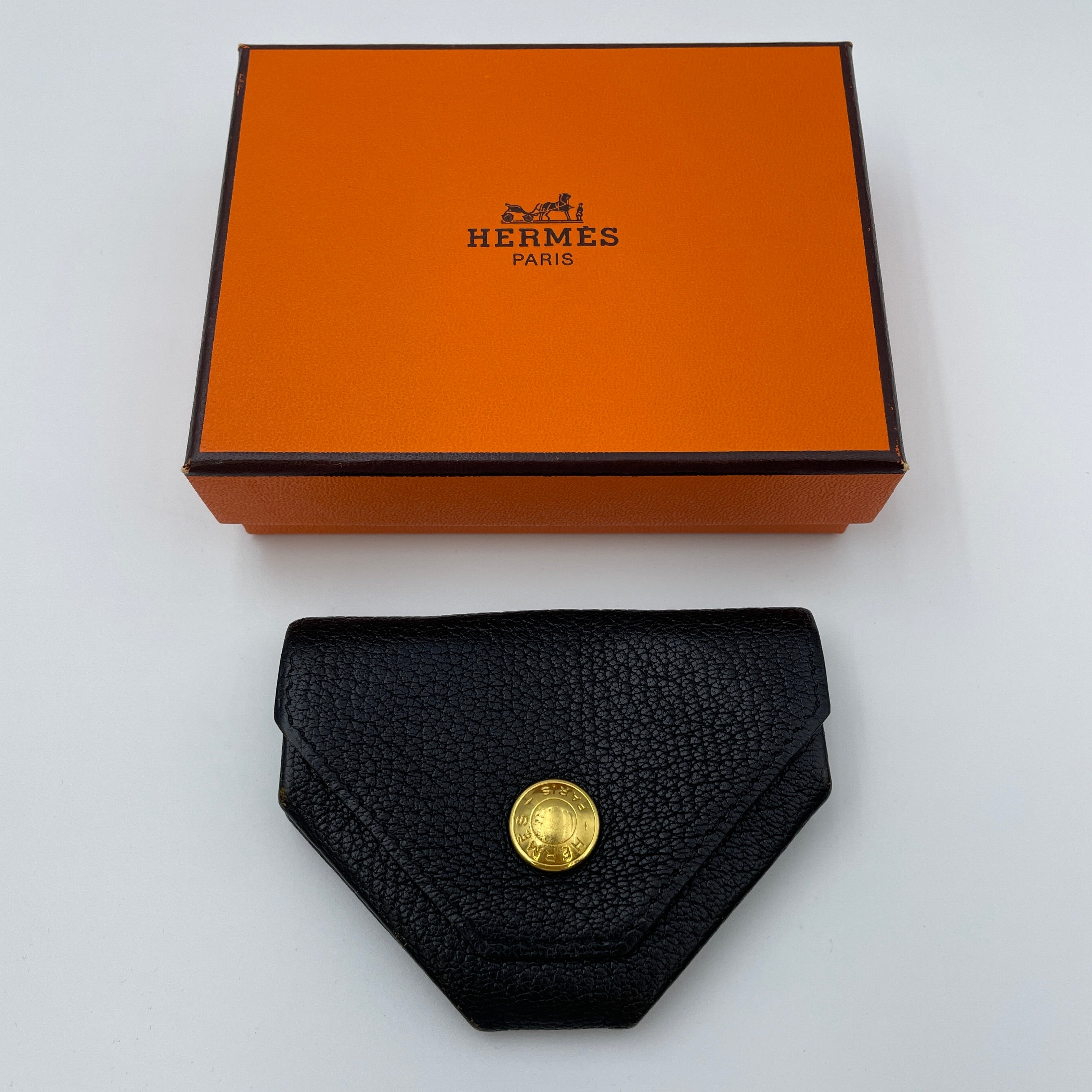 HERMES_(エルメス)_ル・ヴァンキャトル コインケース ヴェルソ_クロ/ シェーブル ゴールド金具_中古品