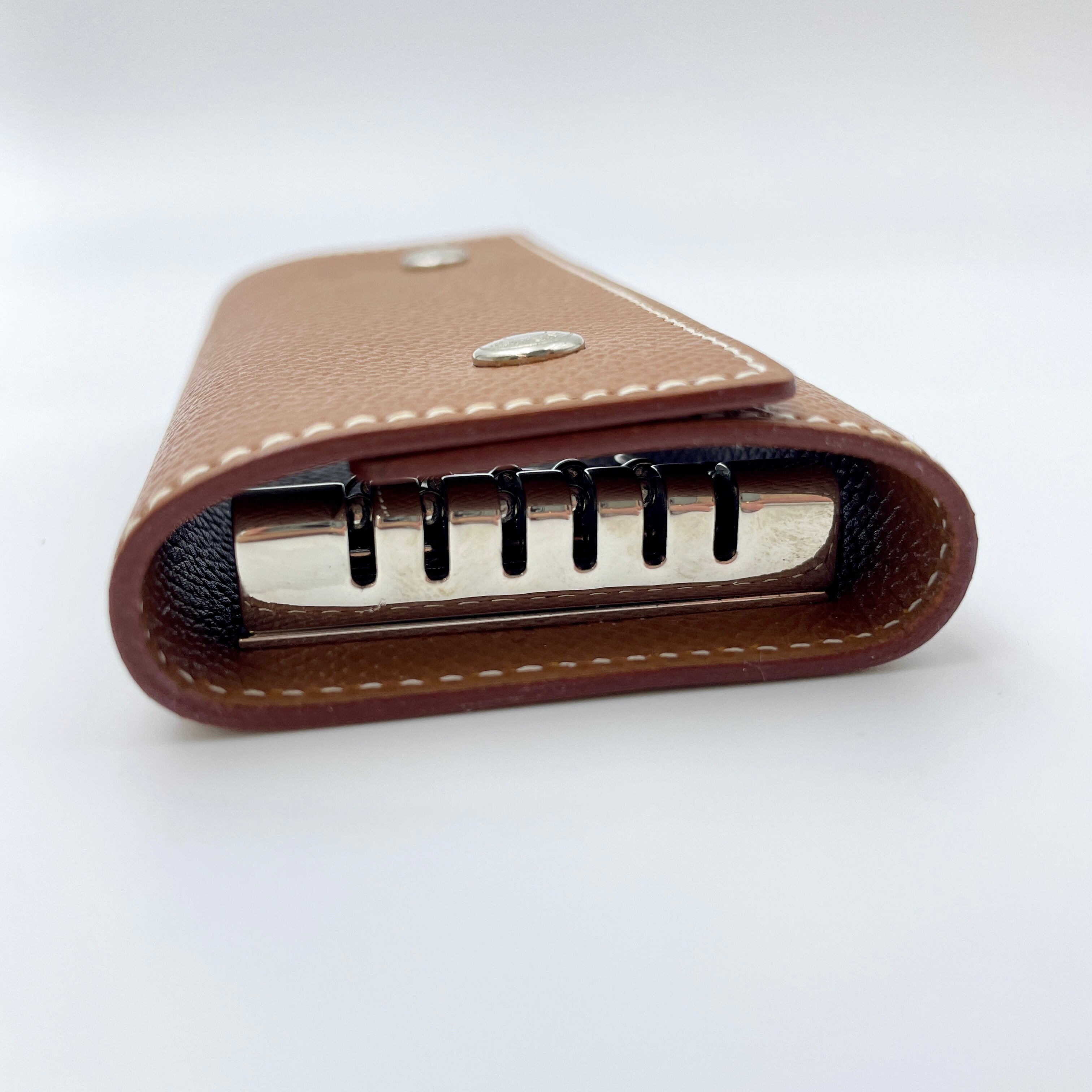 【送料無料】_HERMES _(エルメス)_キーケース エテュイクレ6_ブラウン/エプソン シルバー金具_未使用品