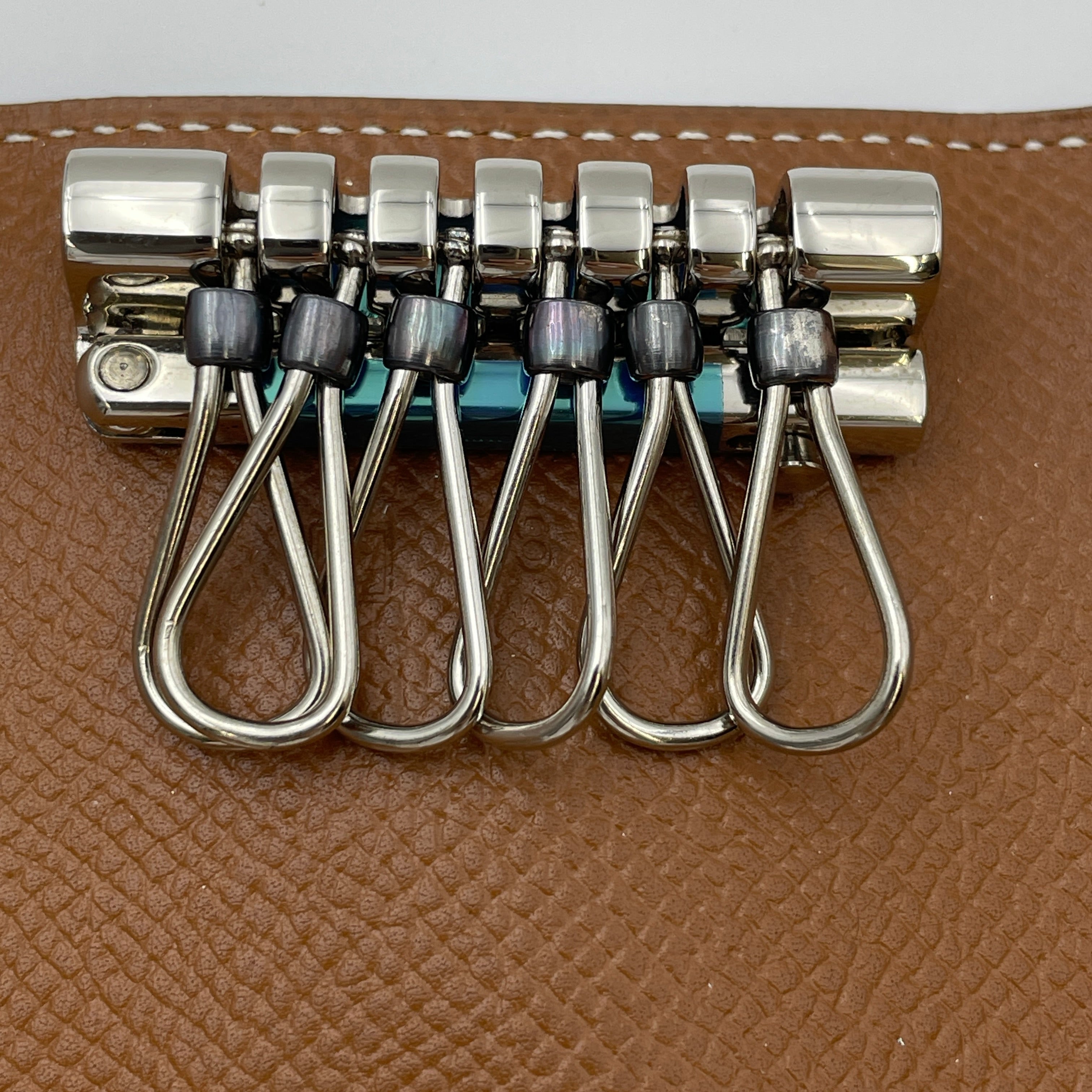 【送料無料】_HERMES _(エルメス)_キーケース エテュイクレ6_ブラウン/エプソン シルバー金具_未使用品