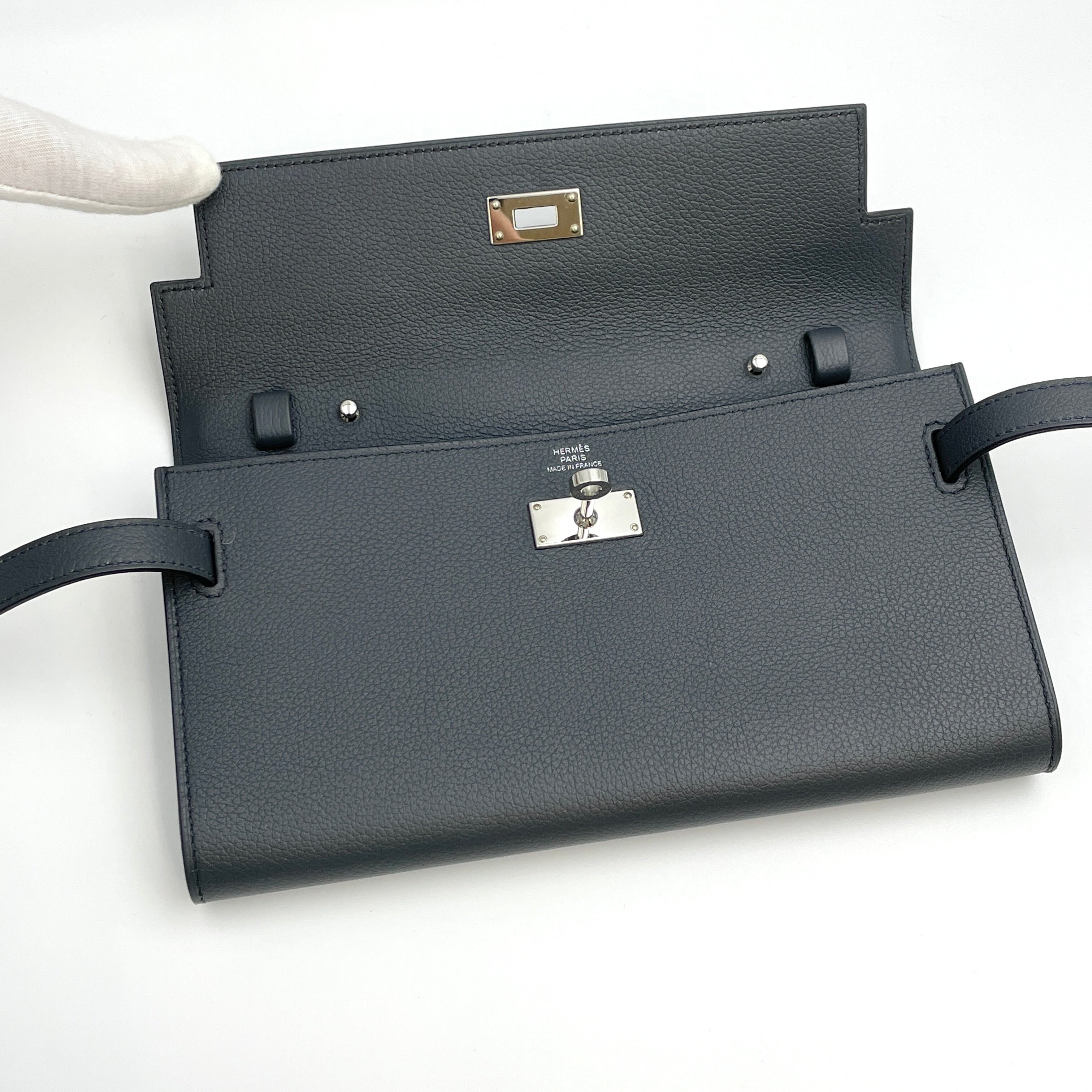 【送料無料】_ HERMES_(エルメス)_ケリーロングトゥーゴー_ エヴァ/アルドワーズ_ シルバー金具_ 中古品