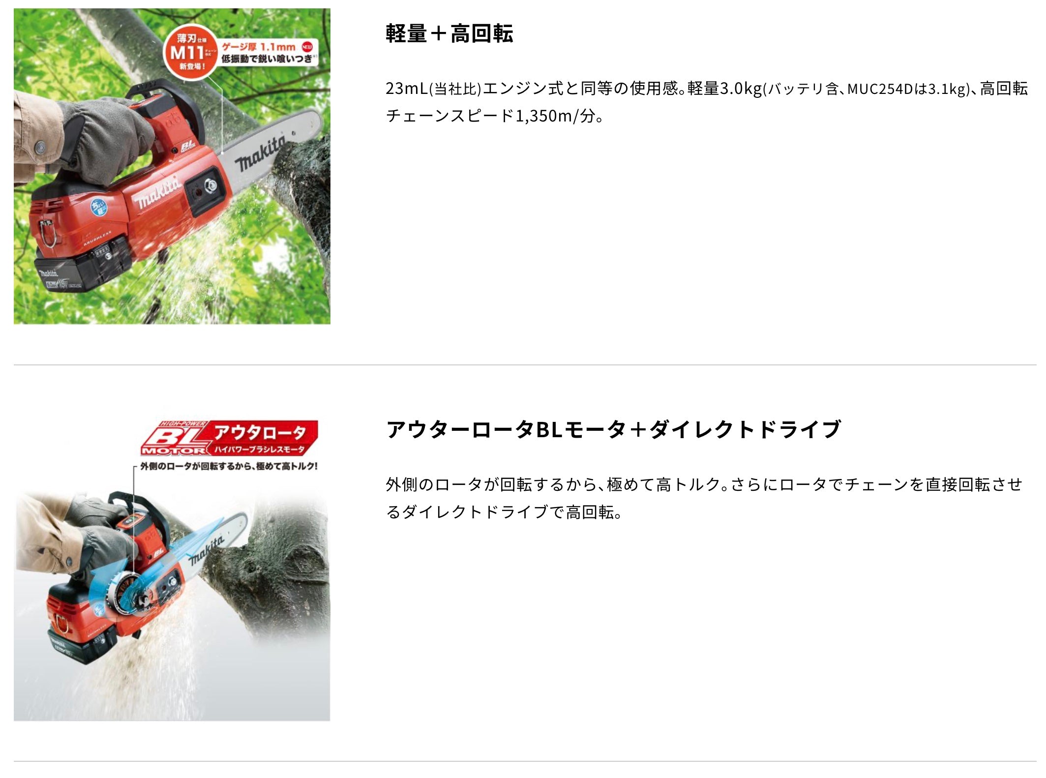 【送料無料】_makita_(マキタ) _250㎜充電式チェンソー_MUC254DSF(青色) _セット品(バッテリ1個/充電器付)_新品