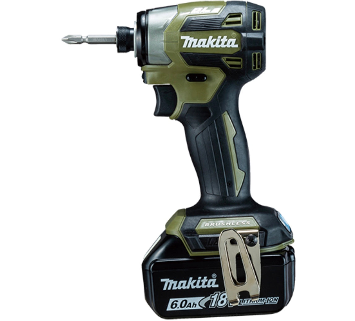【送料無料】_makita_(マキタ)_充電式インパクトドライバ _TD173DRGXO(オリーブ)_ 18V 6.0Ah (バッテリBL1860B×2本)_充電器DC18RF・ケース付_未使用品
