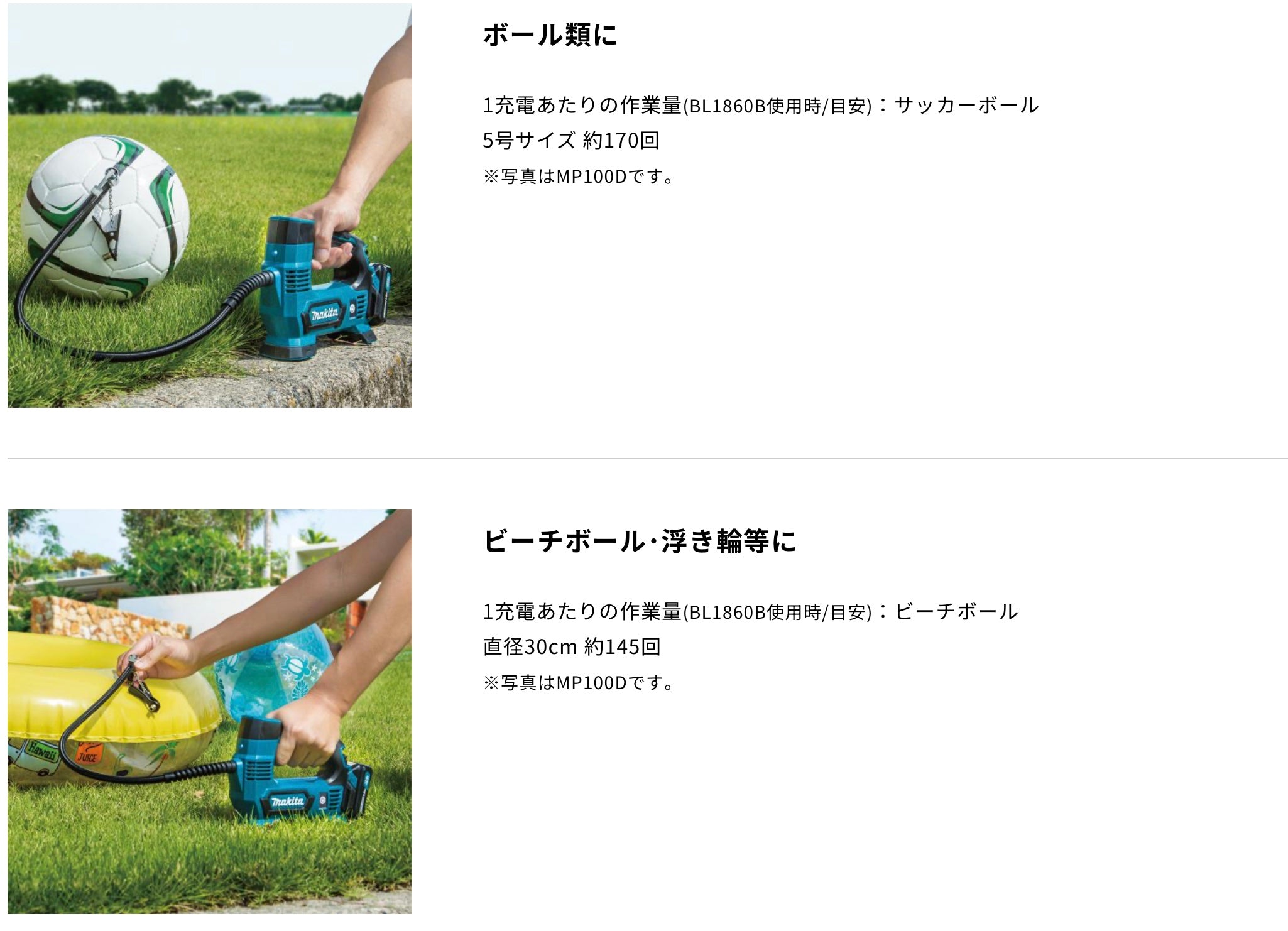 Makita_(マキタ)_充電式空気入れMP180D_充電器/バッテリ付き_未使用品