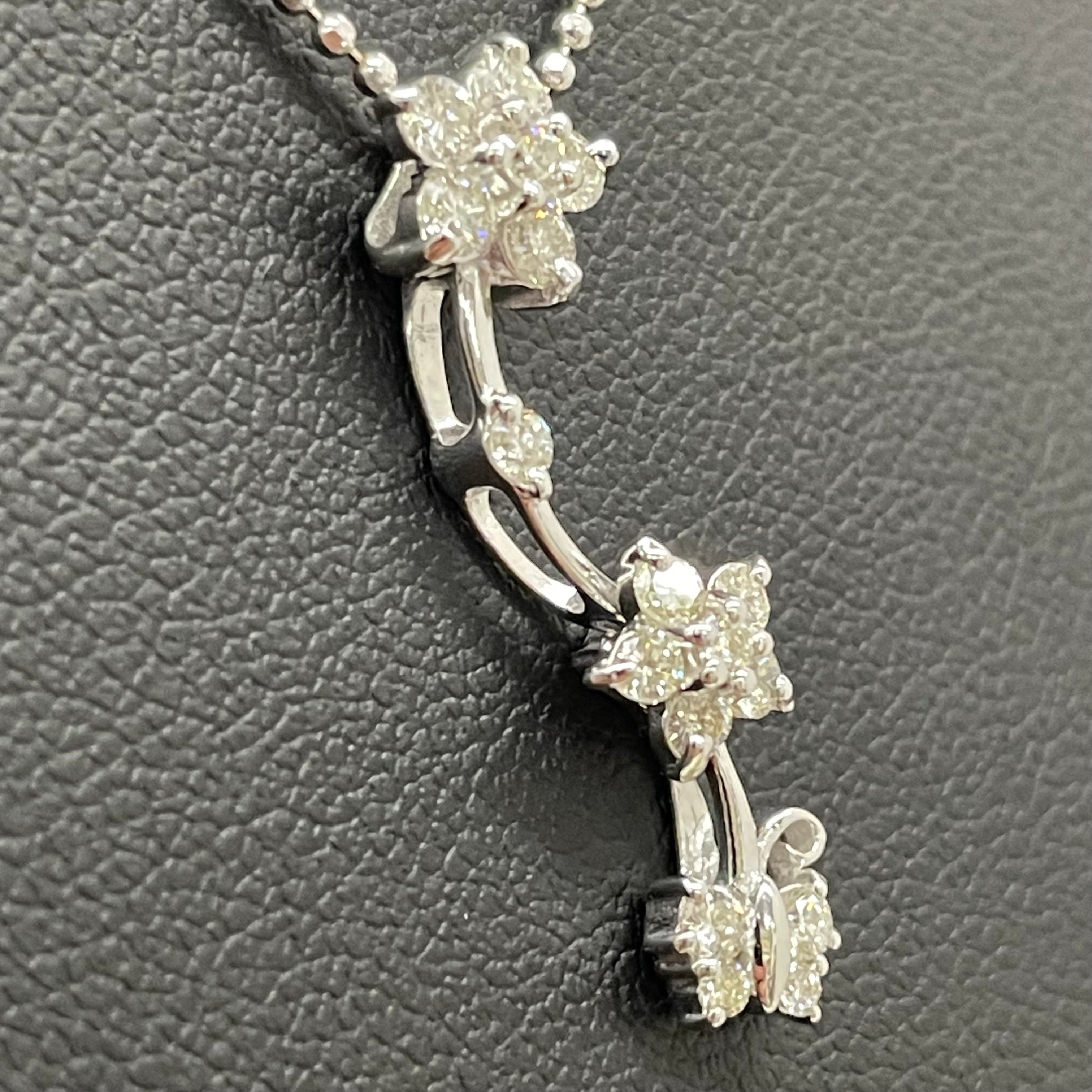 ノンブランド _K18WG ダイヤモンド_ペンダントネックレス_FD0.56ct/45cm/5.3g _中古品