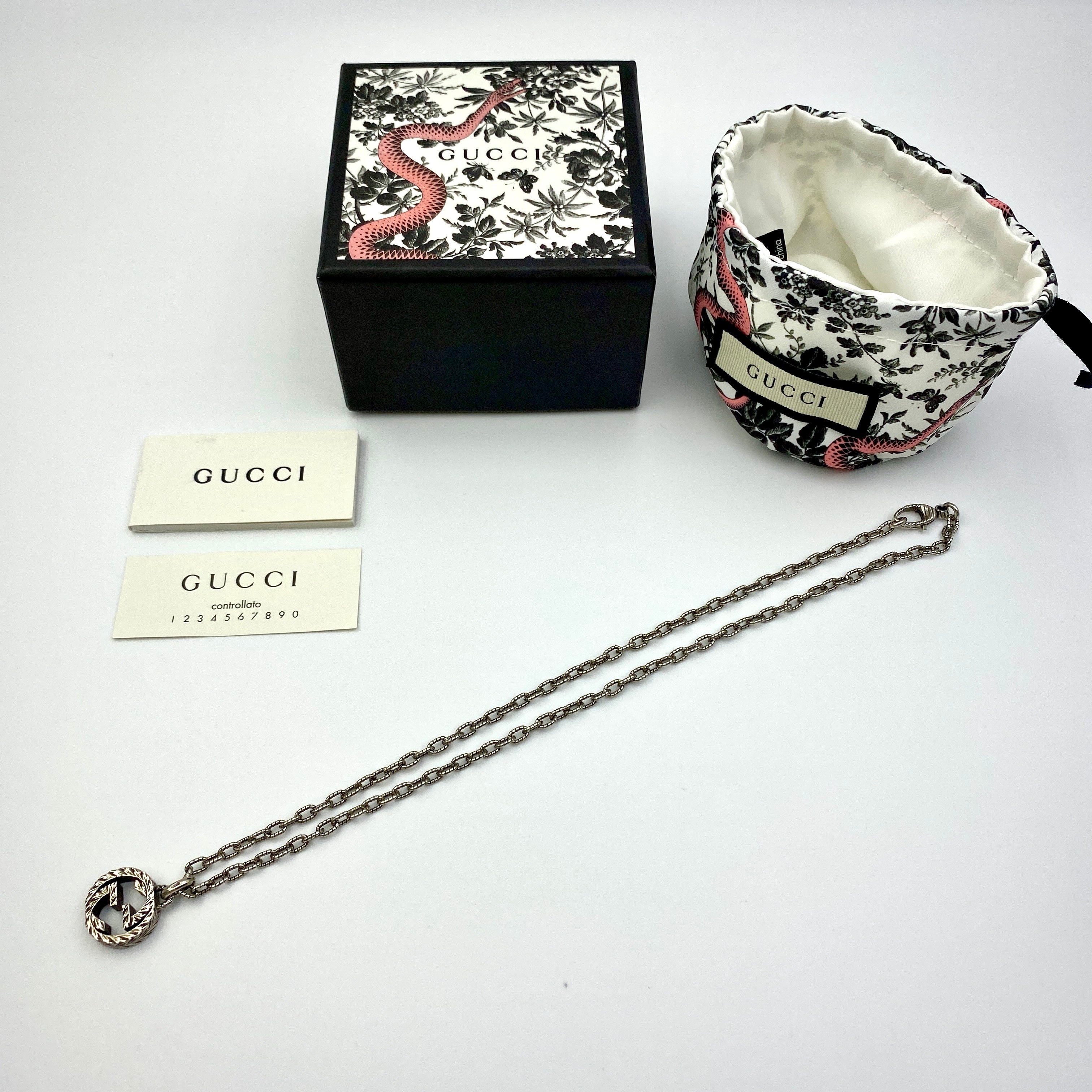 GUCCI_(グッチ)_ インターロッキング _ペンダント ネックレス455307_中古品