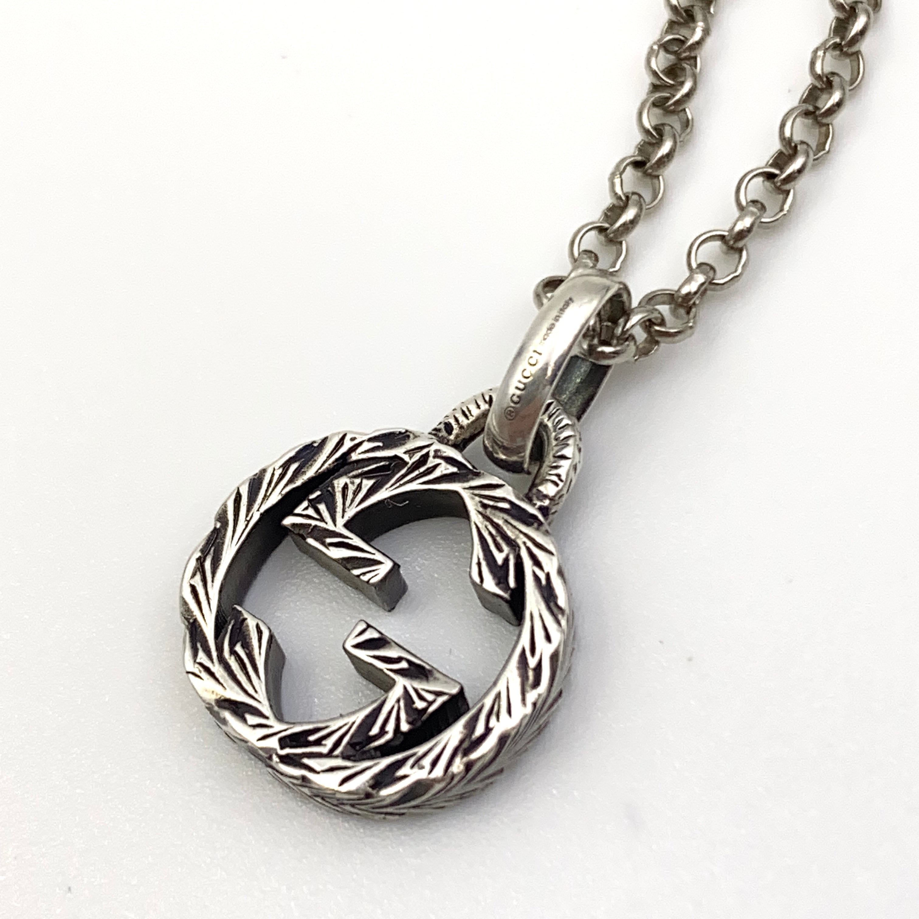 GUCCI<BR>(グッチ)_ インターロッキング_ペンダント ネックレス 455535_中古品