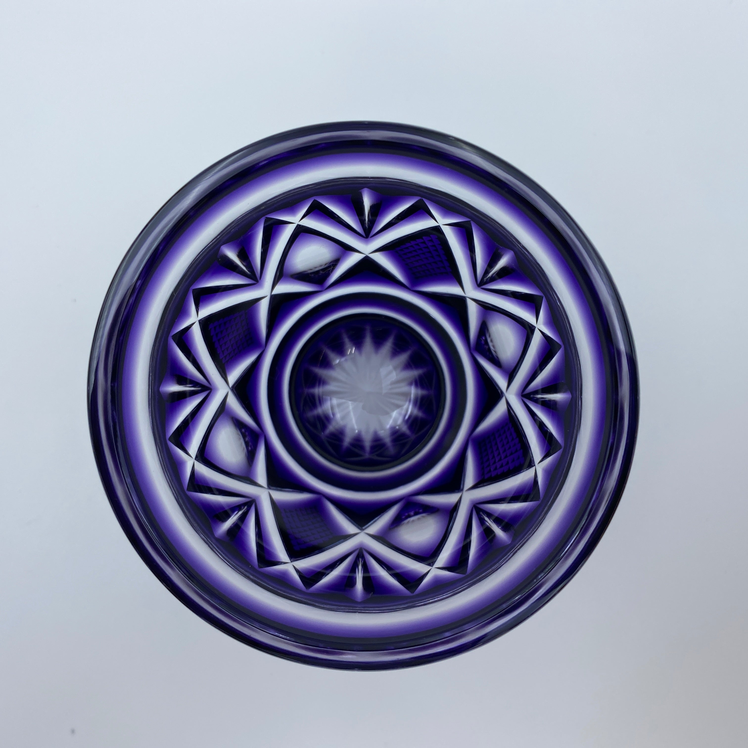 薩摩びーどろ工芸 作_薩摩切子 色被せガラス_切子ロックグラス揃_中古品