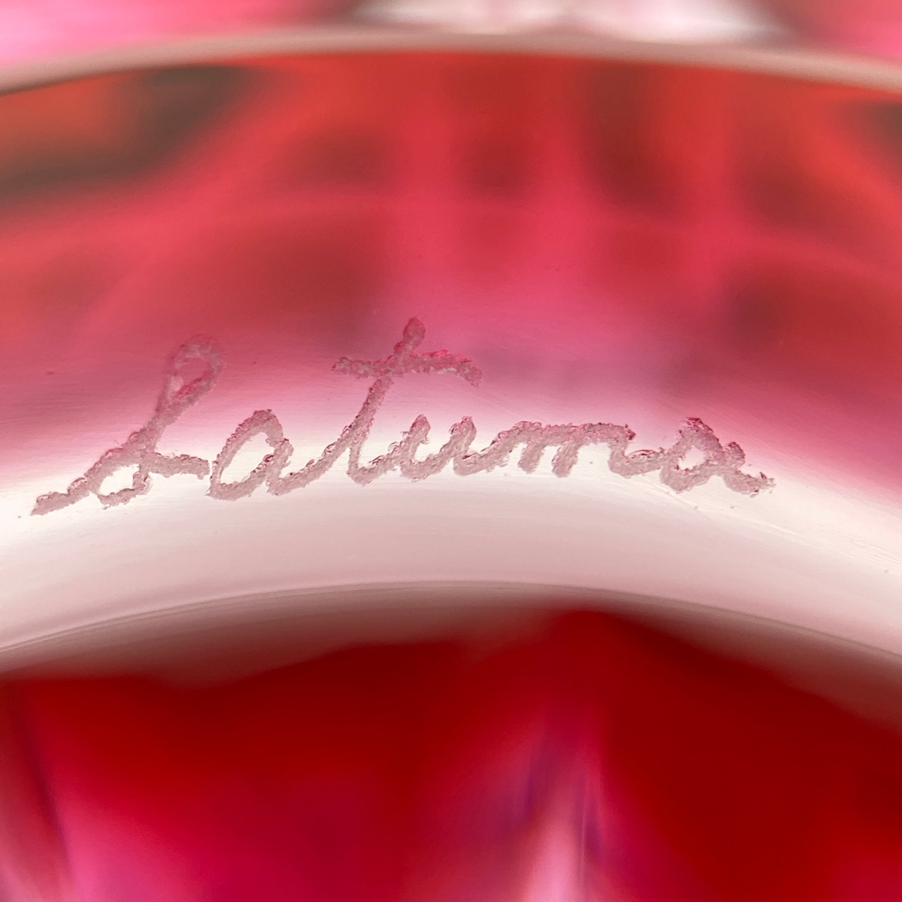 薩摩びーどろ工芸 作_復元 薩摩切子 色被せガラス_切子 猪口揃(金赤/緑)_中古品