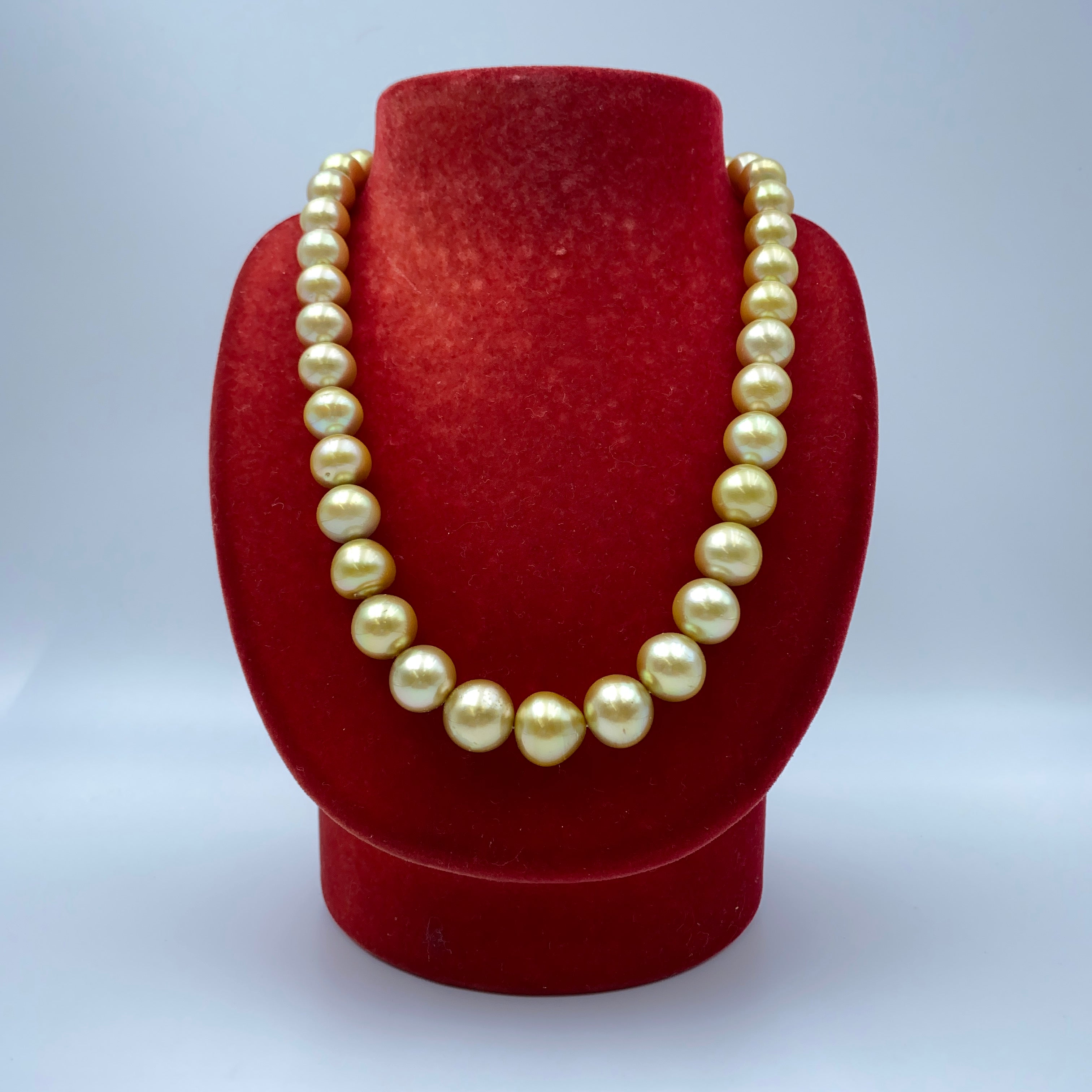 【送料無料】_ノンブランド_ゴールデンパール_ネックレス 11〜13.8㎜_中古品