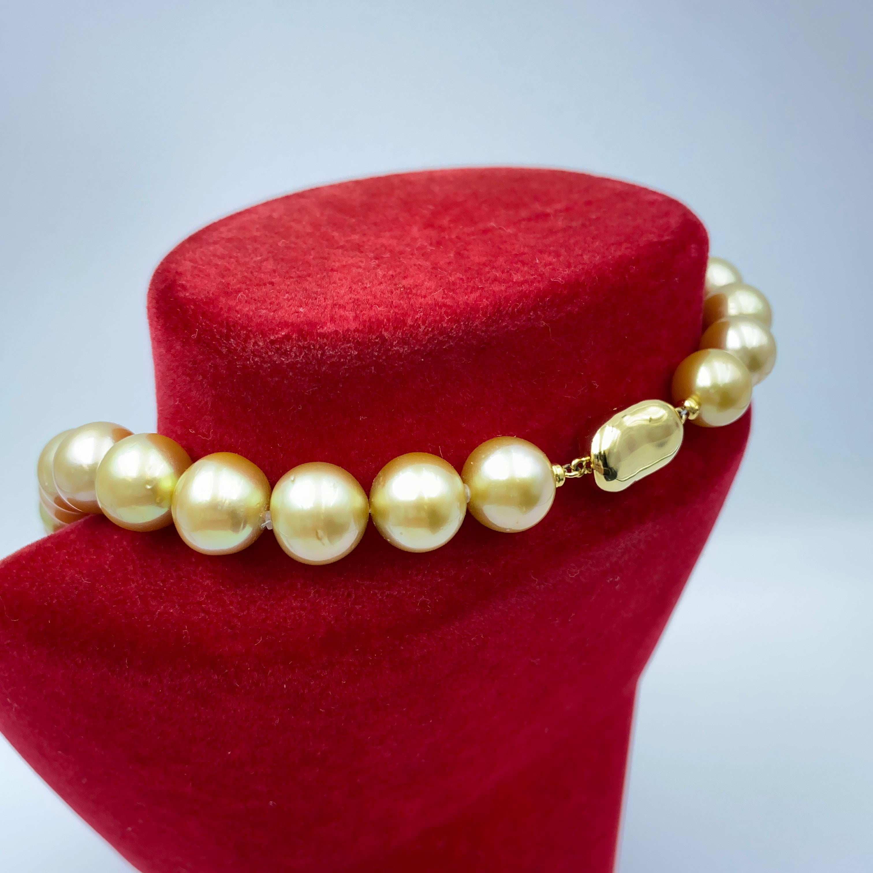 【送料無料】_ノンブランド_ゴールデンパール_ネックレス 11〜13.8㎜_中古品