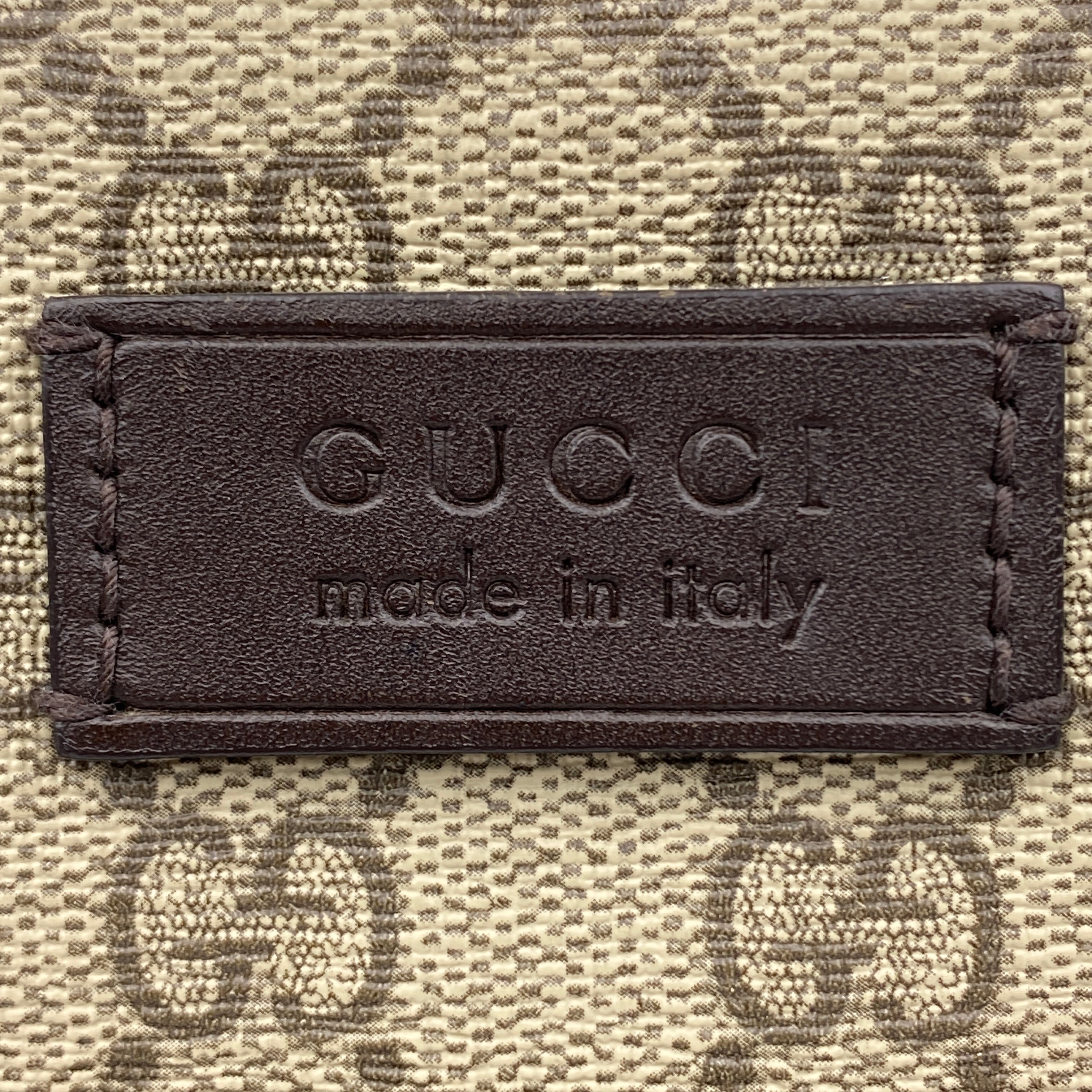 【送料無料】_ GUCCI_(グッチ)_GGスプリームショルダーバッグ _PVCベージュ/ダークブラウン406408_中古品