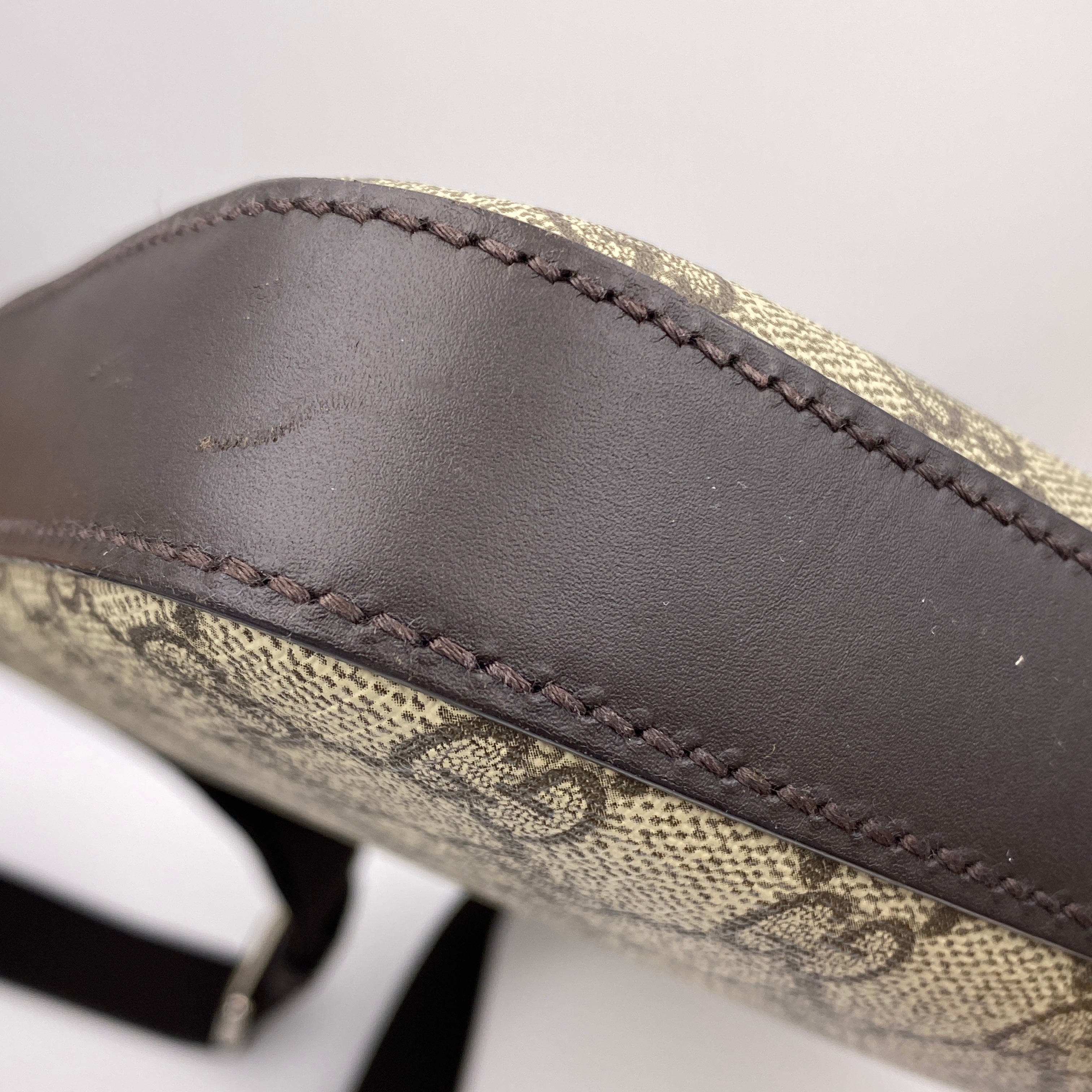 【送料無料】_ GUCCI_(グッチ)_GGスプリームショルダーバッグ _PVCベージュ/ダークブラウン406408_中古品