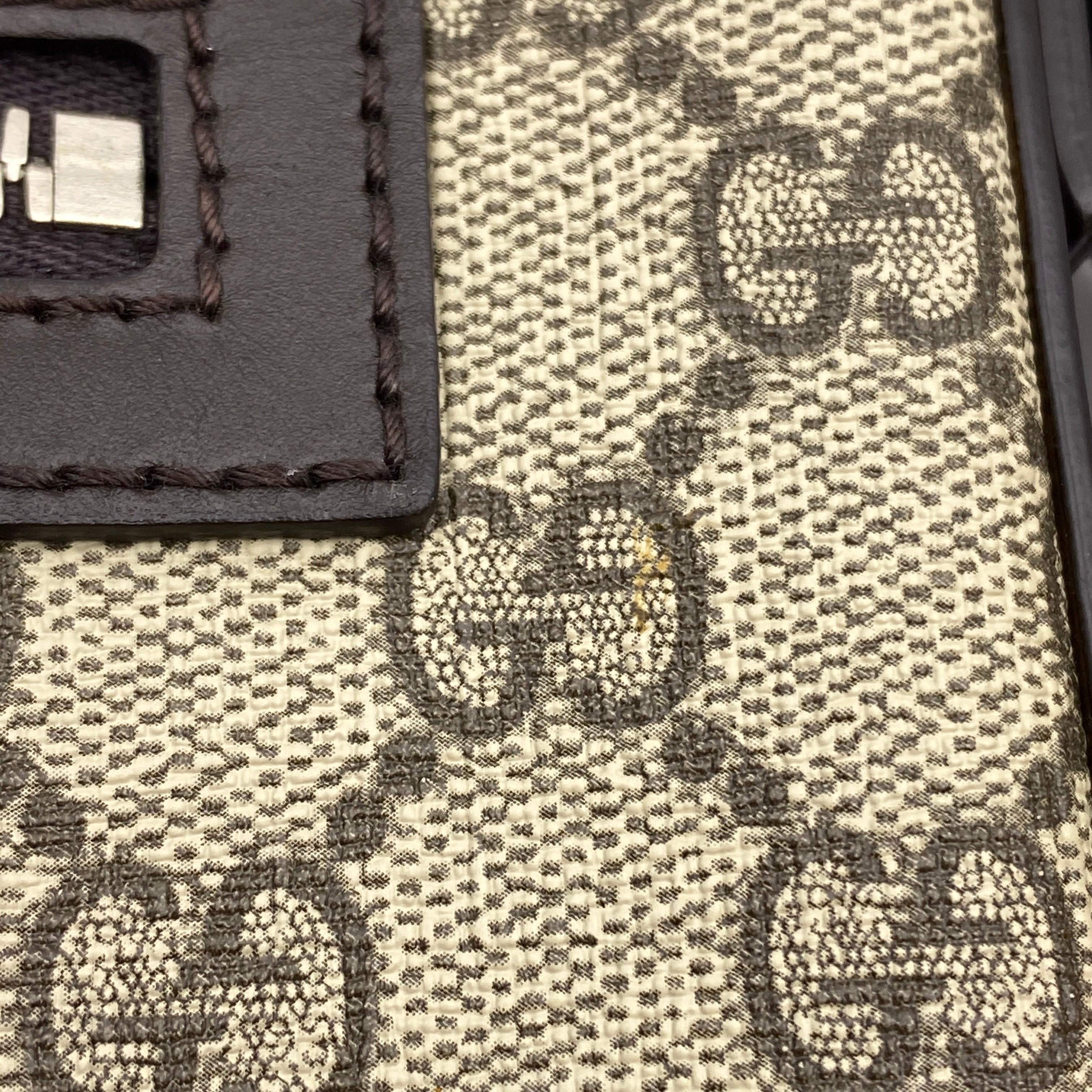 【送料無料】_ GUCCI_(グッチ)_GGスプリームショルダーバッグ _PVCベージュ/ダークブラウン406408_中古品