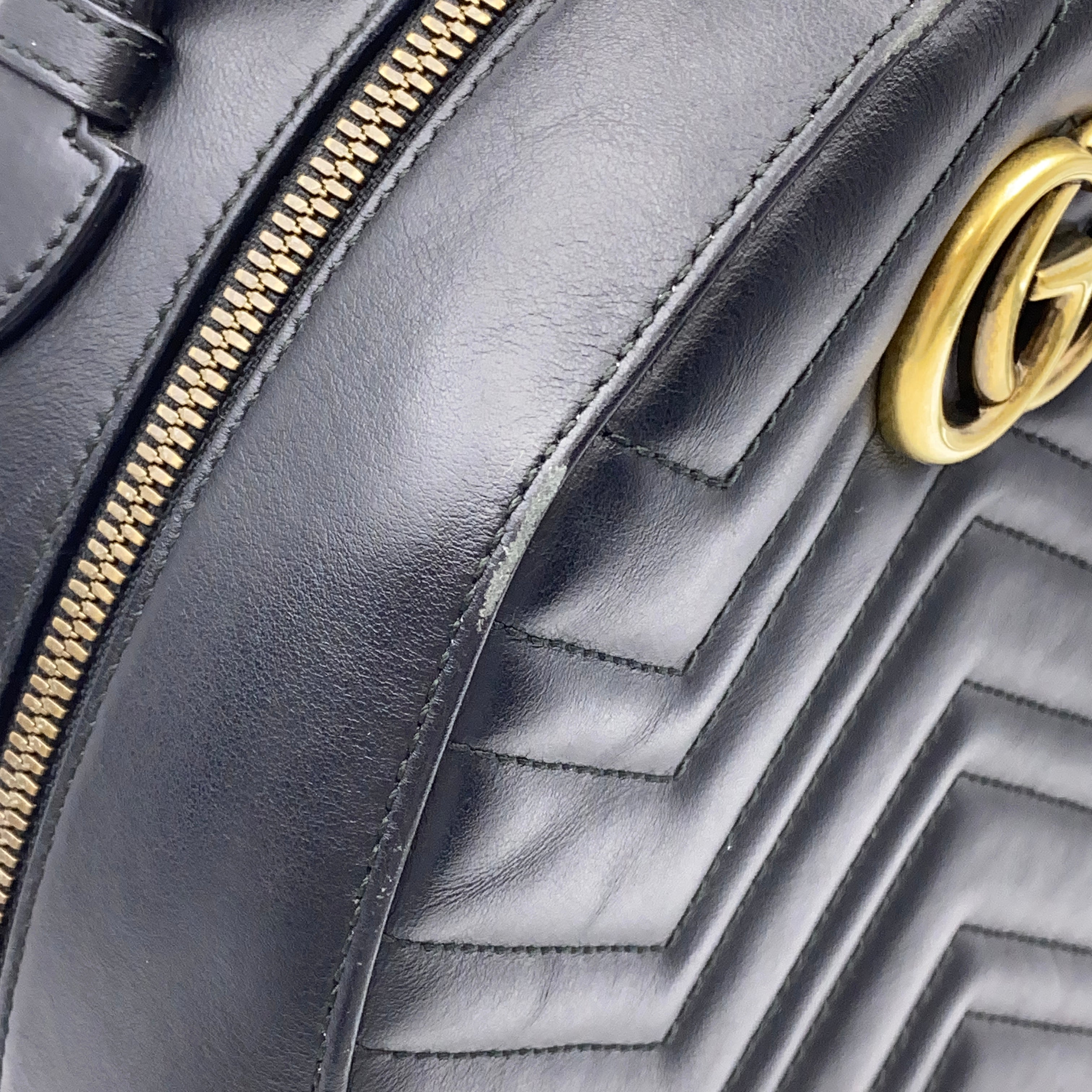 【送料無料】_ GUCCI_(グッチ)_GGマーモント キルティングレザー_ バックパック476671_中古品