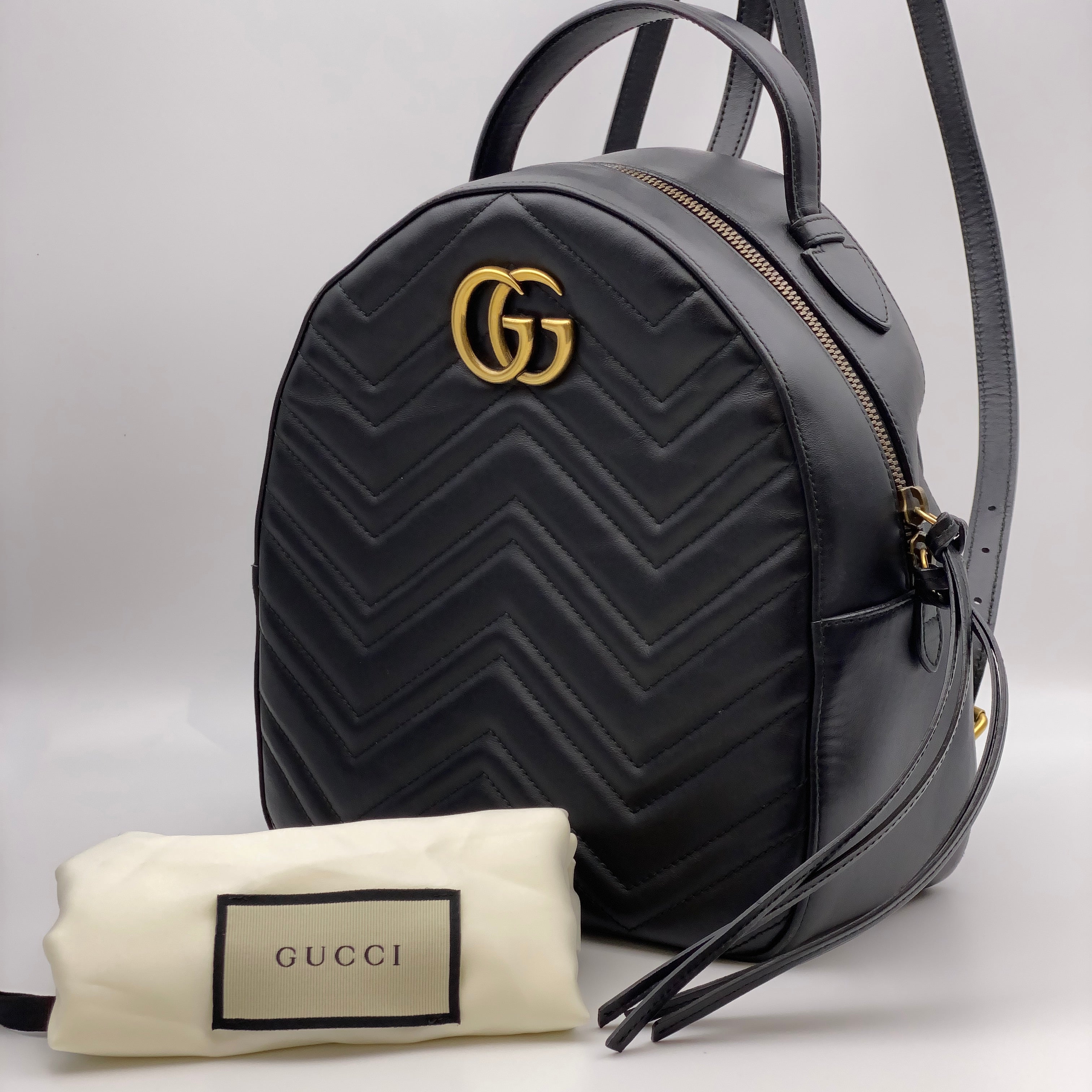 【送料無料】_ GUCCI_(グッチ)_GGマーモント キルティングレザー_ バックパック476671_中古品