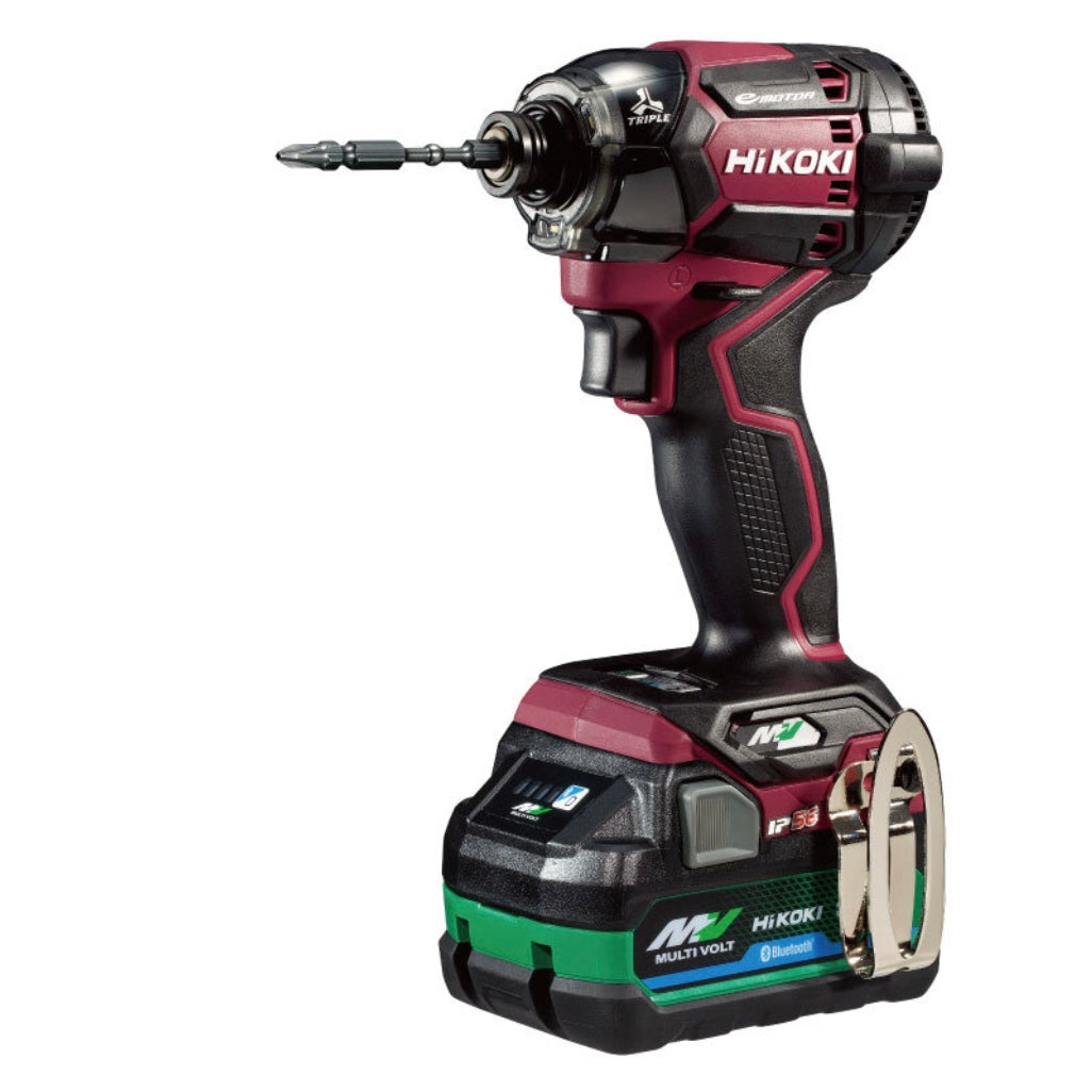 HiKOKI_(ハイコーキ)_コードレスインパクトドライバ_ WH36DC 2XPRSZフレアレッド _36Vバッテリー2個/充電器付き _未使用品