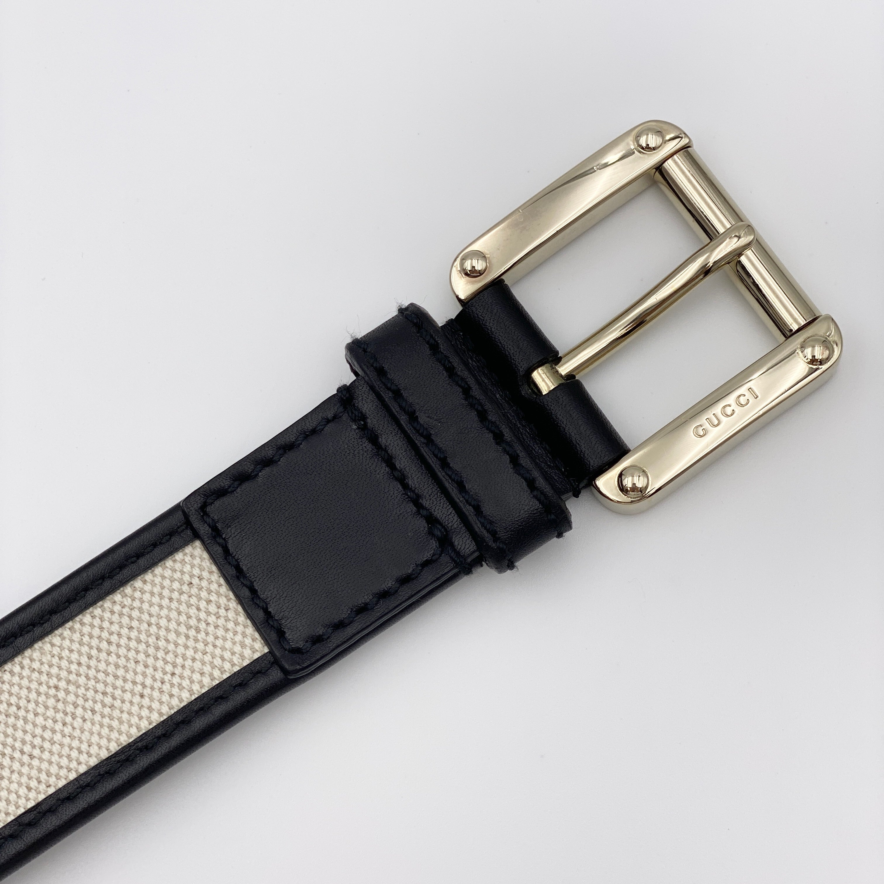 【送料無料】_ GUCCI _(グッチ)_レディス用キャンバスベルト_141742.0959サイズ(80/32)_中古品