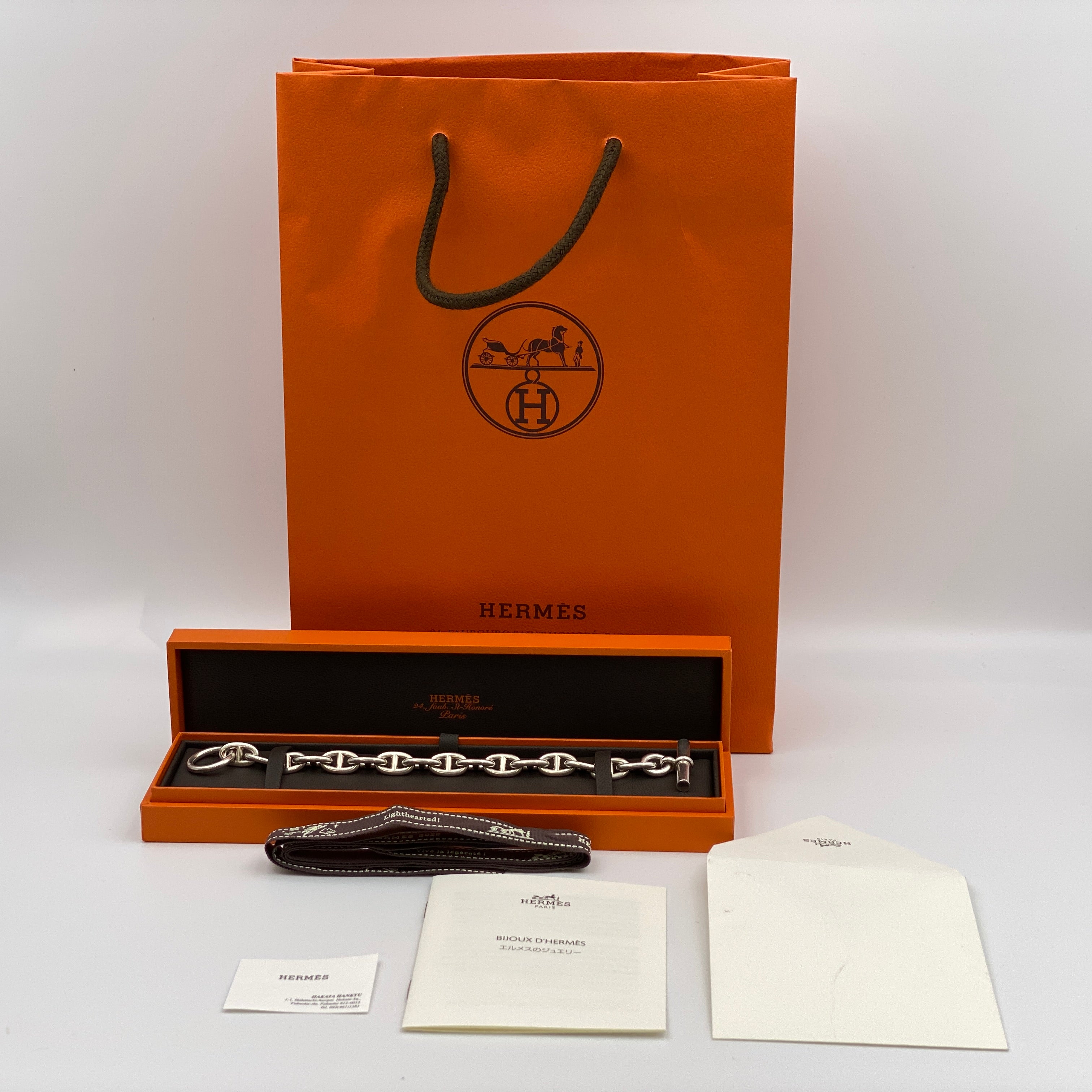 【送料無料】_ HERMES_(エルメス)_シェーヌダンクルMM _16コマ SV925_ブレスレット/バングル _中古品