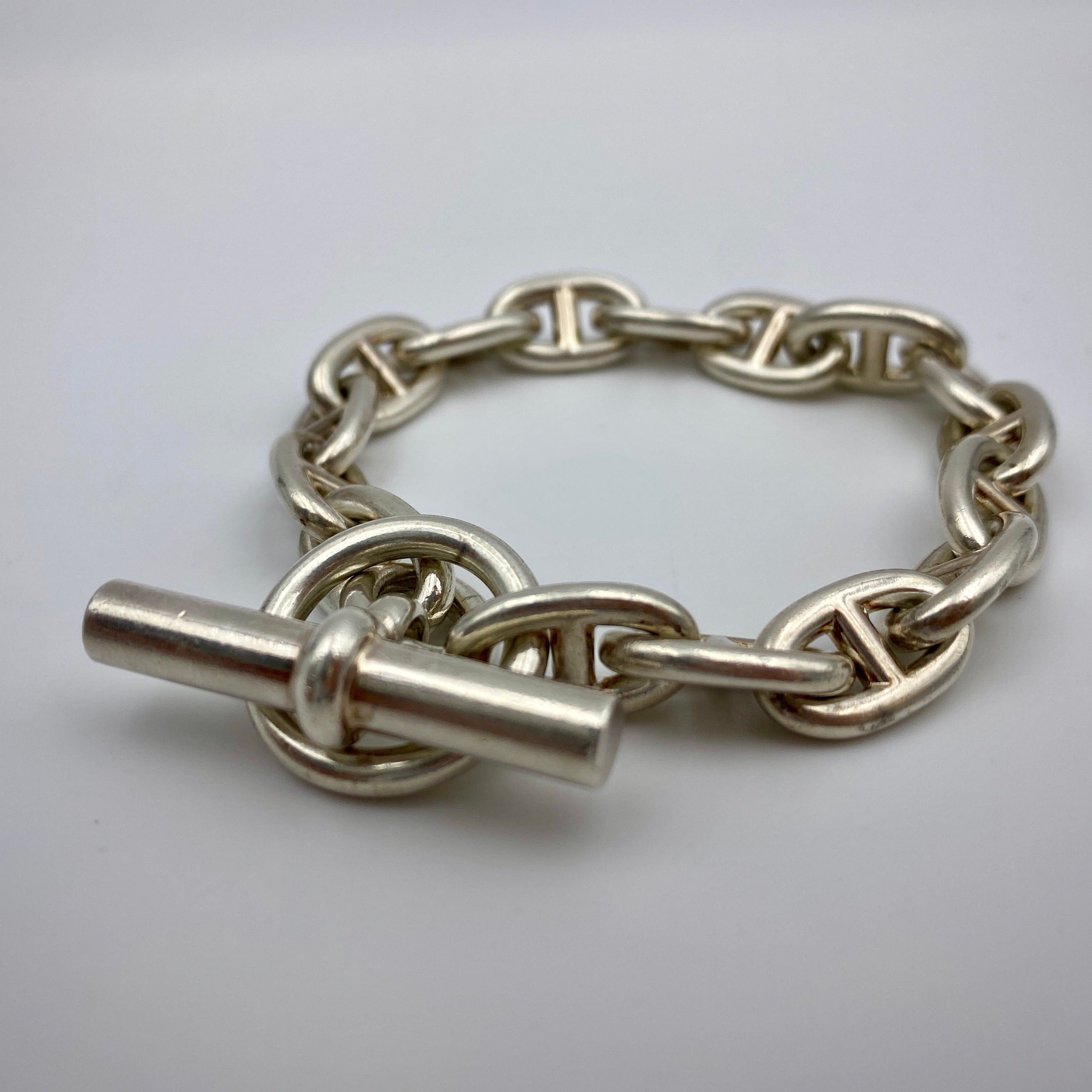【送料無料】_ HERMES_(エルメス)_シェーヌダンクルMM _16コマ SV925_ブレスレット/バングル _中古品