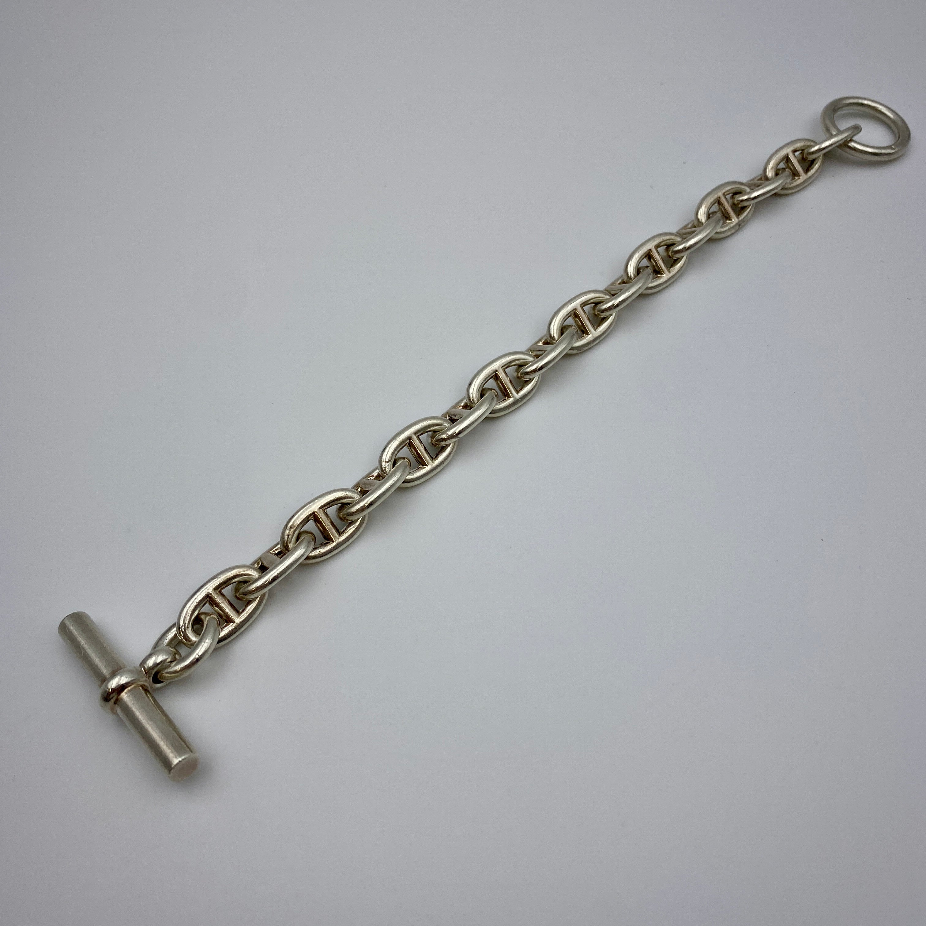 【送料無料】_ HERMES_(エルメス)_シェーヌダンクルMM _16コマ SV925_ブレスレット/バングル _中古品