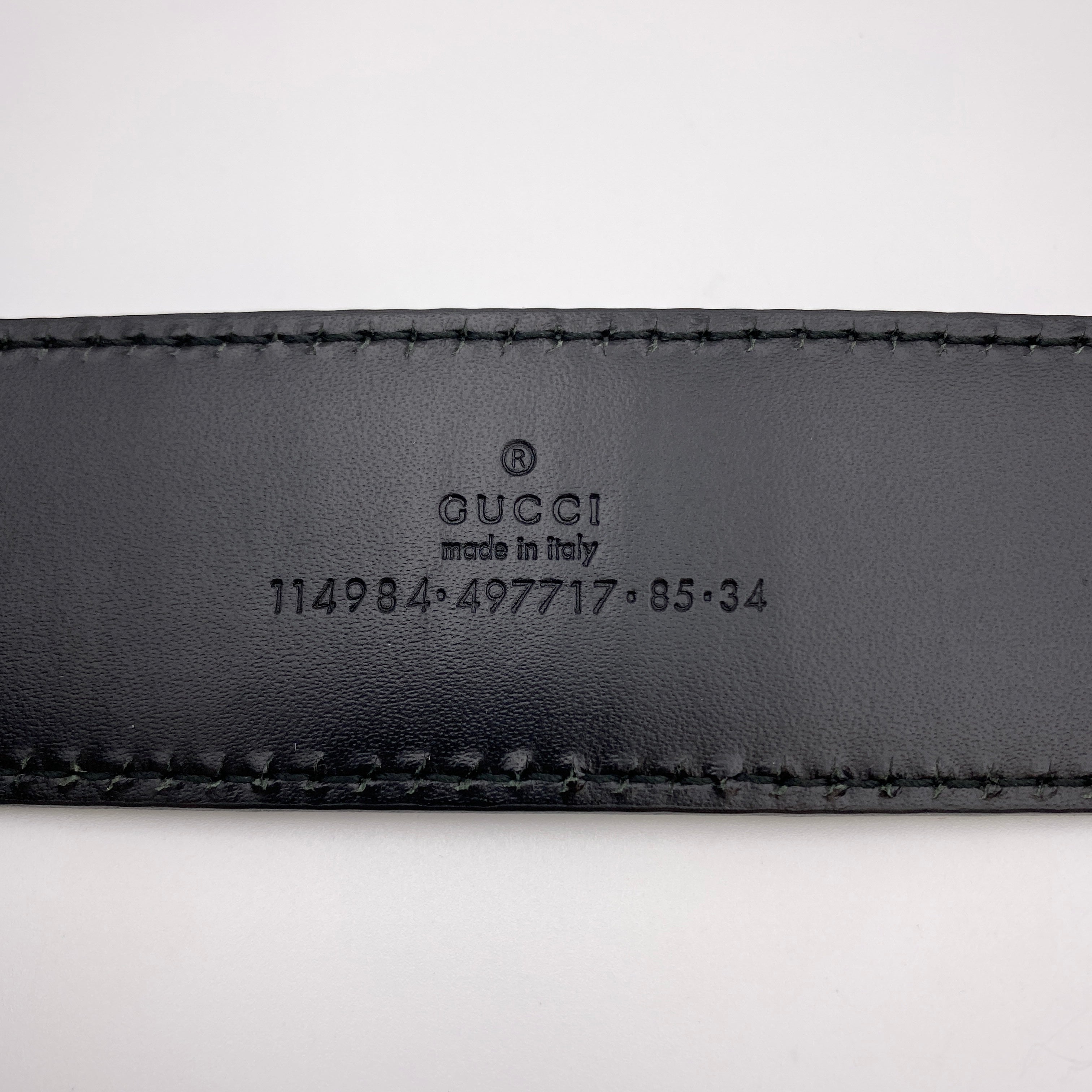 【送料無料】_ GUCCI_(グッチ)_インターロッキングGベルト_ メンズ用114984(34インチ/85cm)_中古品