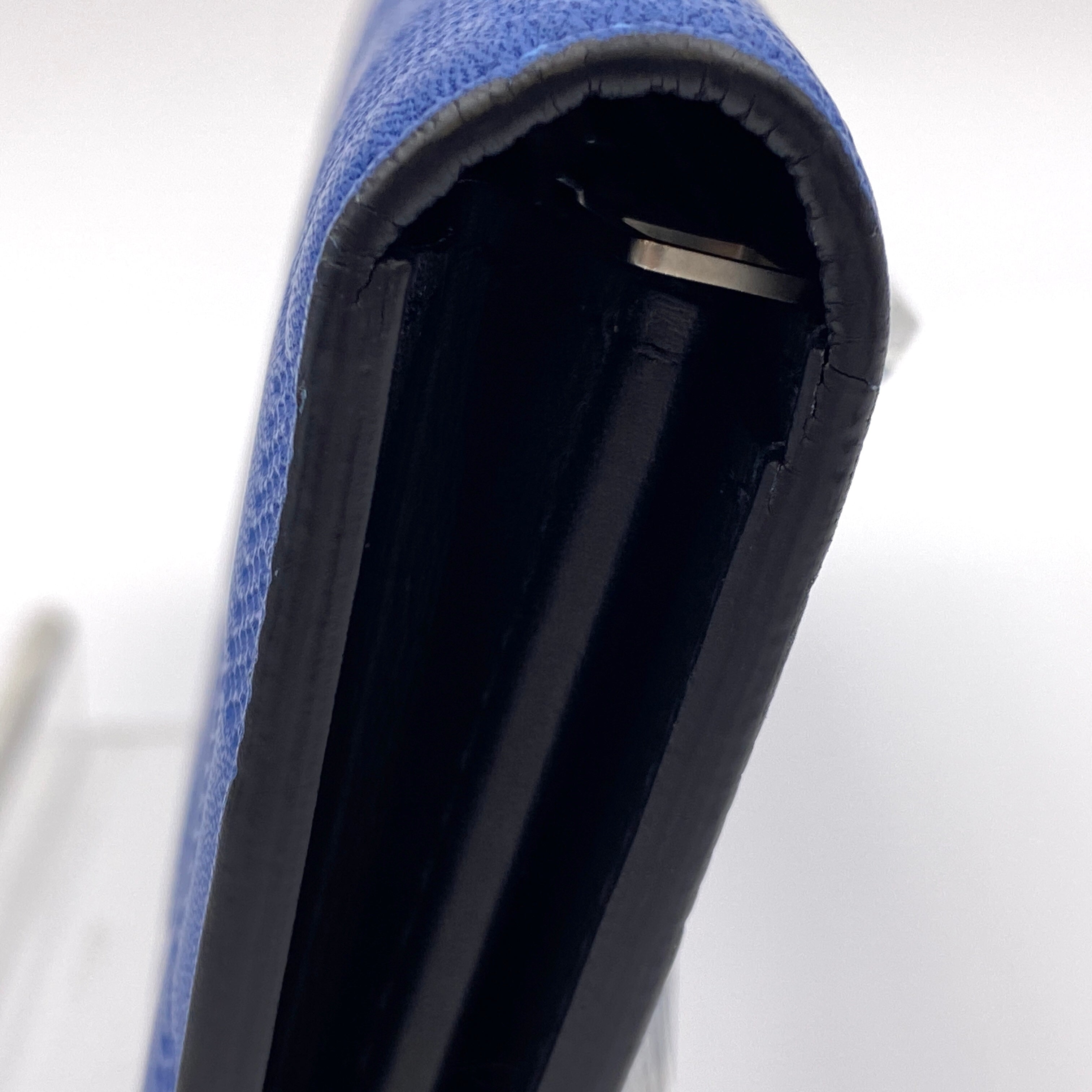 【送料無料】_ LOUIS VUITTON_(ルイヴィトン)_ダミエアンフィニ ポルトフォイユ ブラザ _ 長財布 ネオン ブルー _N60081_ 中古品