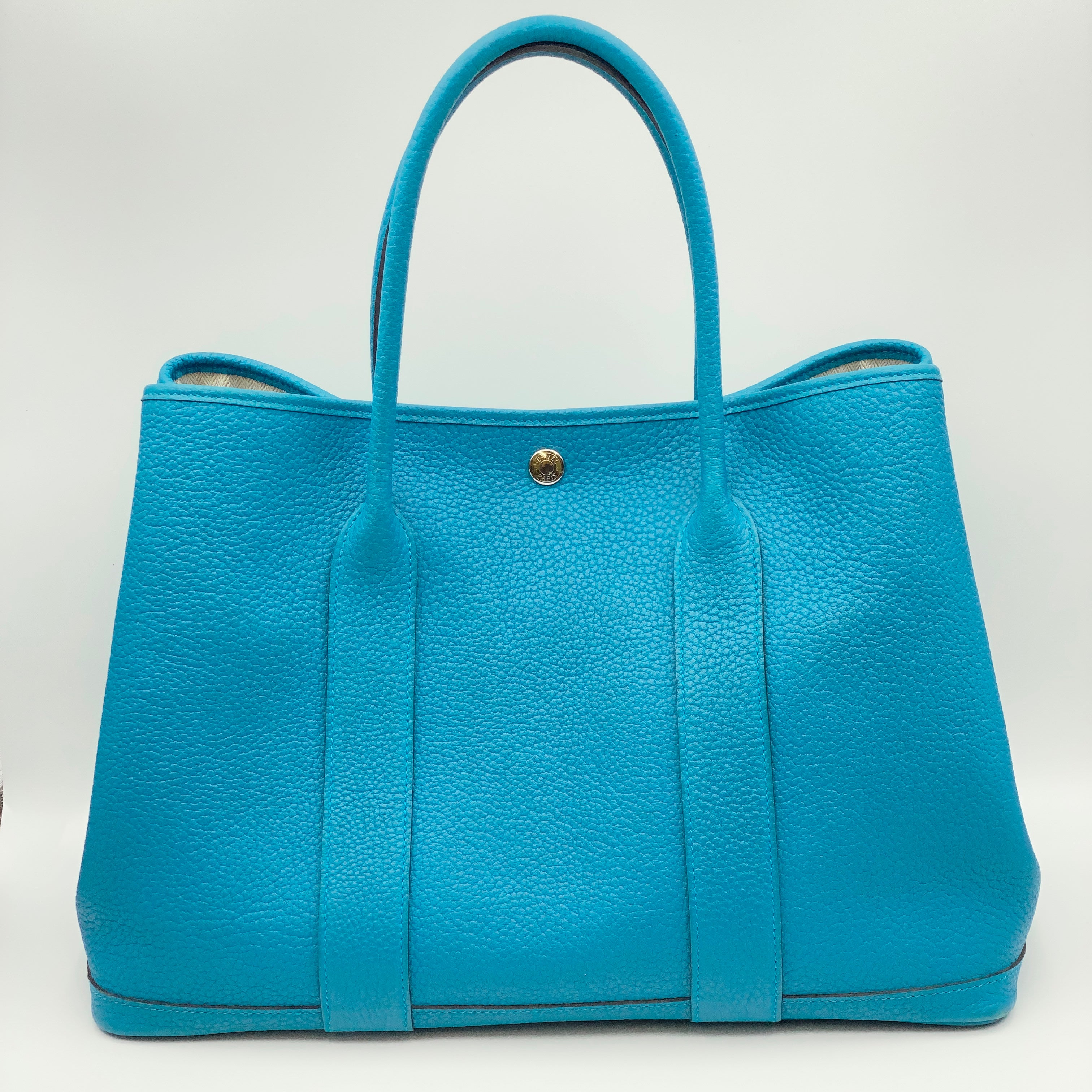 【送料無料】_ HERMES_(エルメス)_ガーデンパーティPM _ネゴンダ/シルバー金具_Z刻印/ブルー系 _中古品