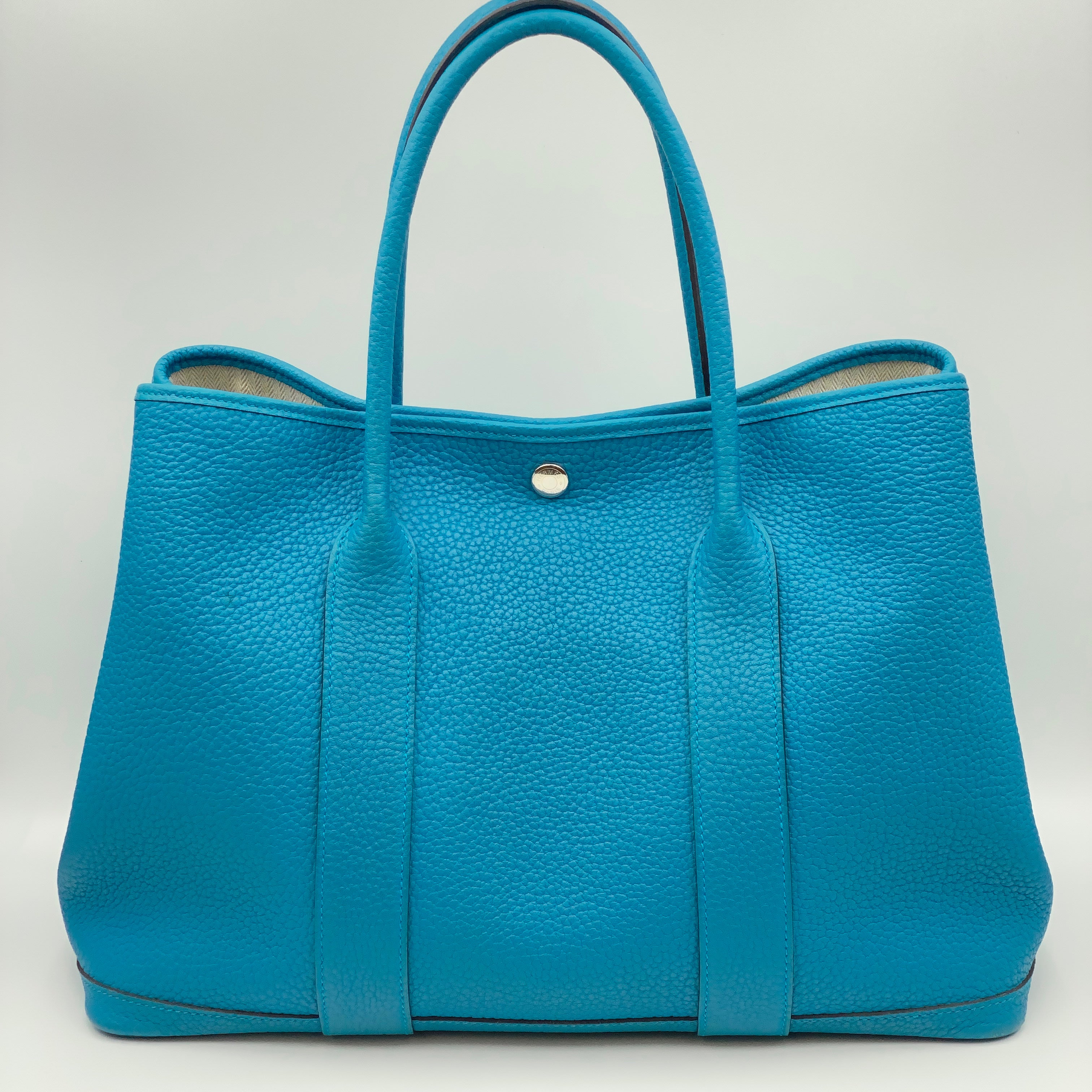 【送料無料】_ HERMES_(エルメス)_ガーデンパーティPM _ネゴンダ/シルバー金具_Z刻印/ブルー系 _中古品