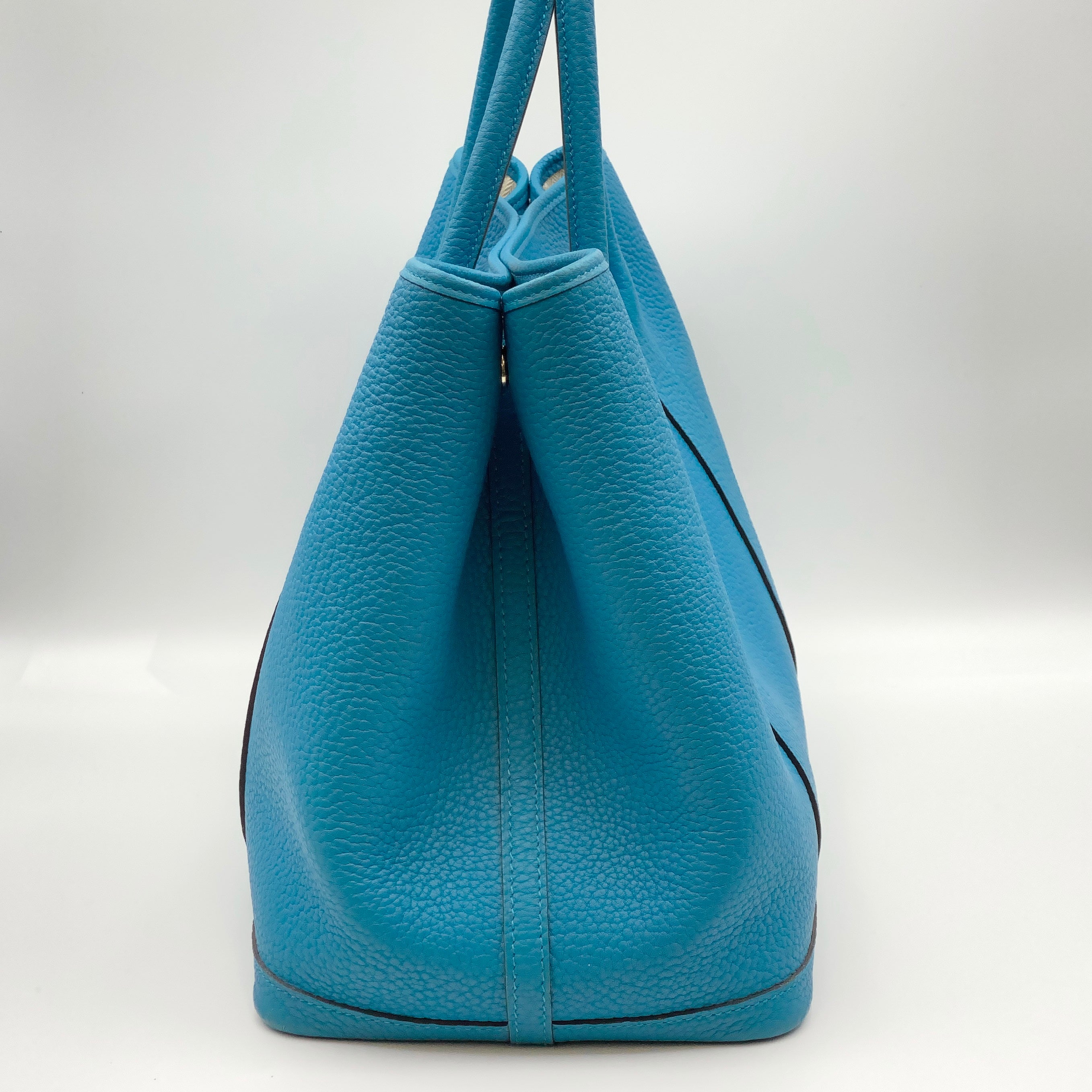 【送料無料】_ HERMES_(エルメス)_ガーデンパーティPM _ネゴンダ/シルバー金具_Z刻印/ブルー系 _中古品
