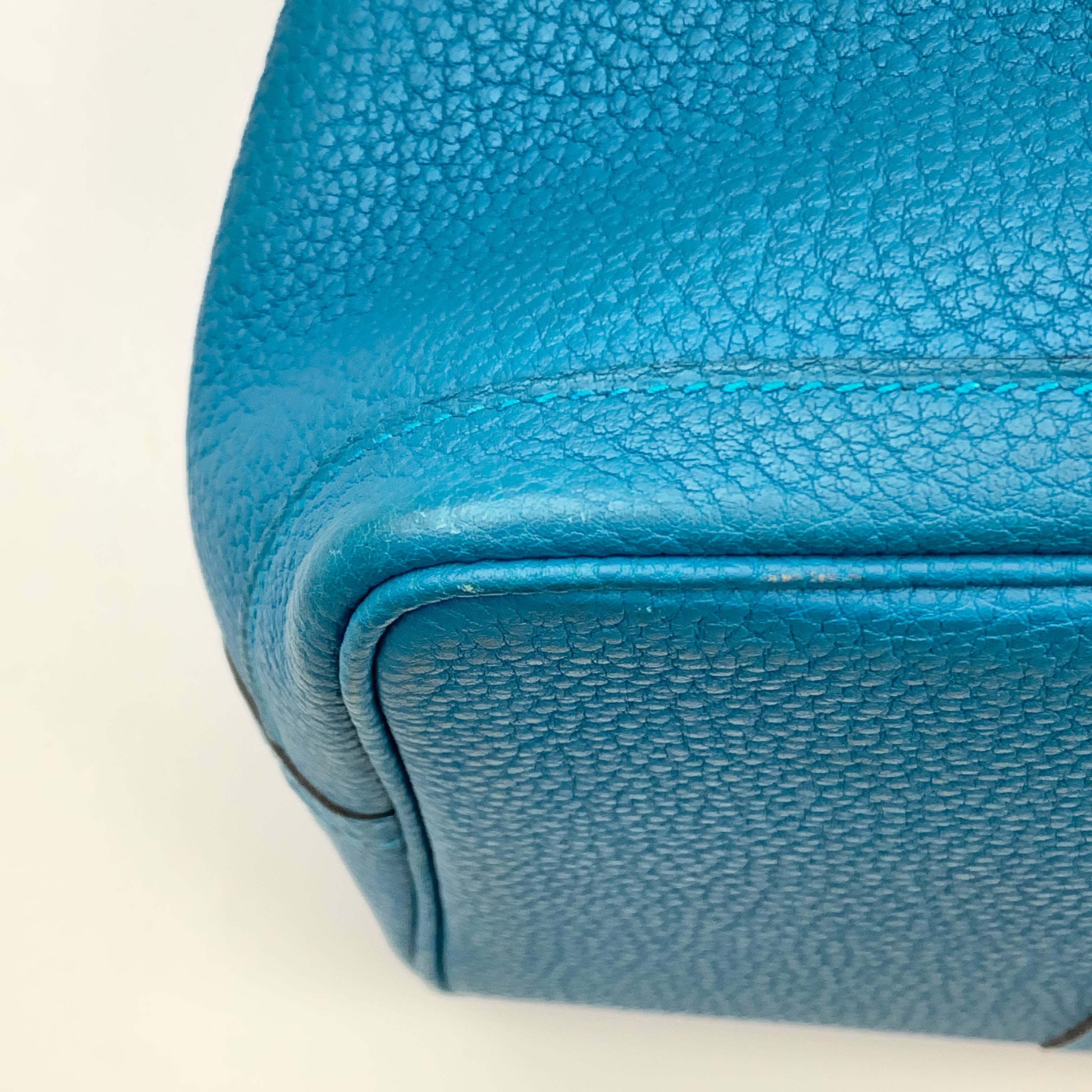 【送料無料】_ HERMES_(エルメス)_ガーデンパーティPM _ネゴンダ/シルバー金具_Z刻印/ブルー系 _中古品