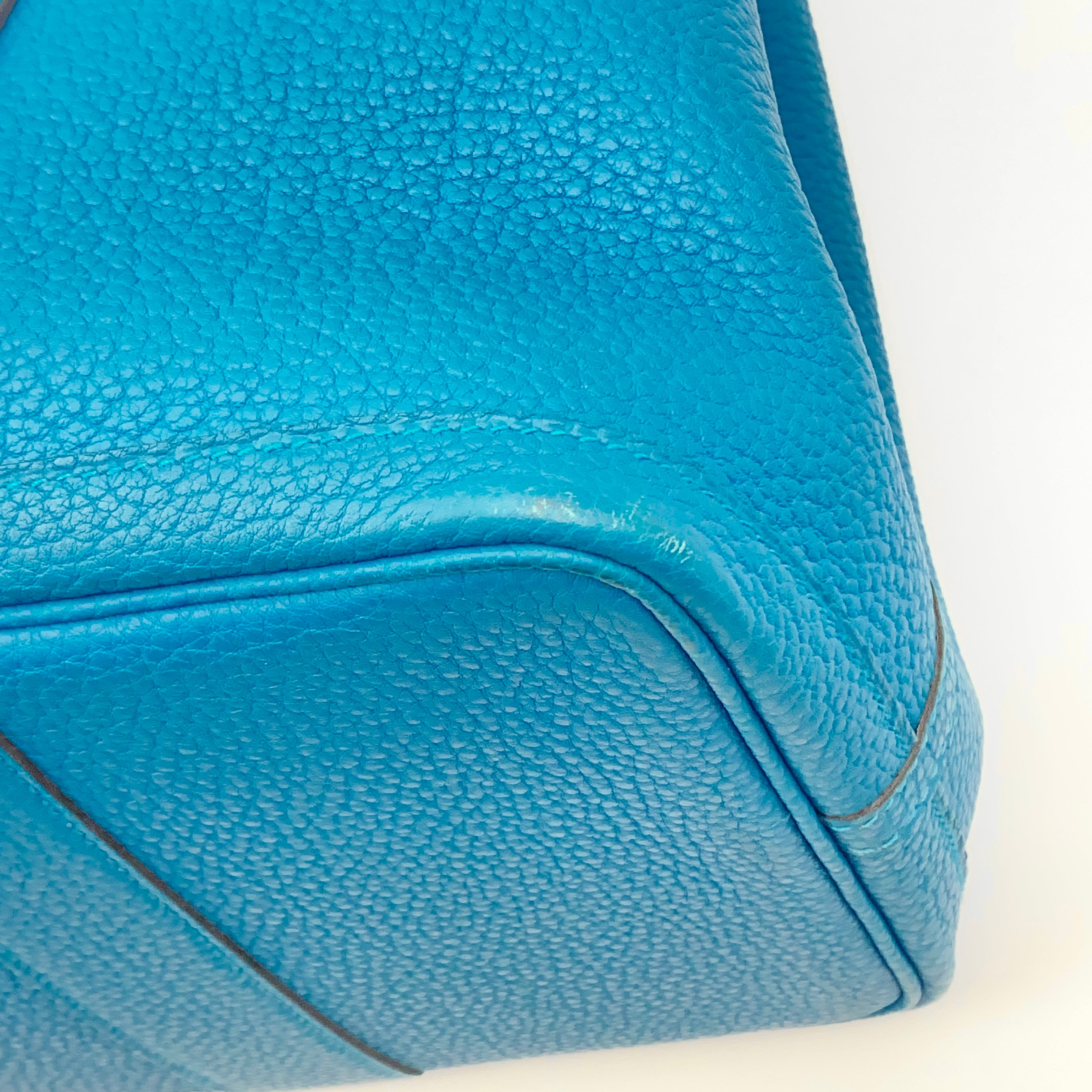 【送料無料】_ HERMES_(エルメス)_ガーデンパーティPM _ネゴンダ/シルバー金具_Z刻印/ブルー系 _中古品
