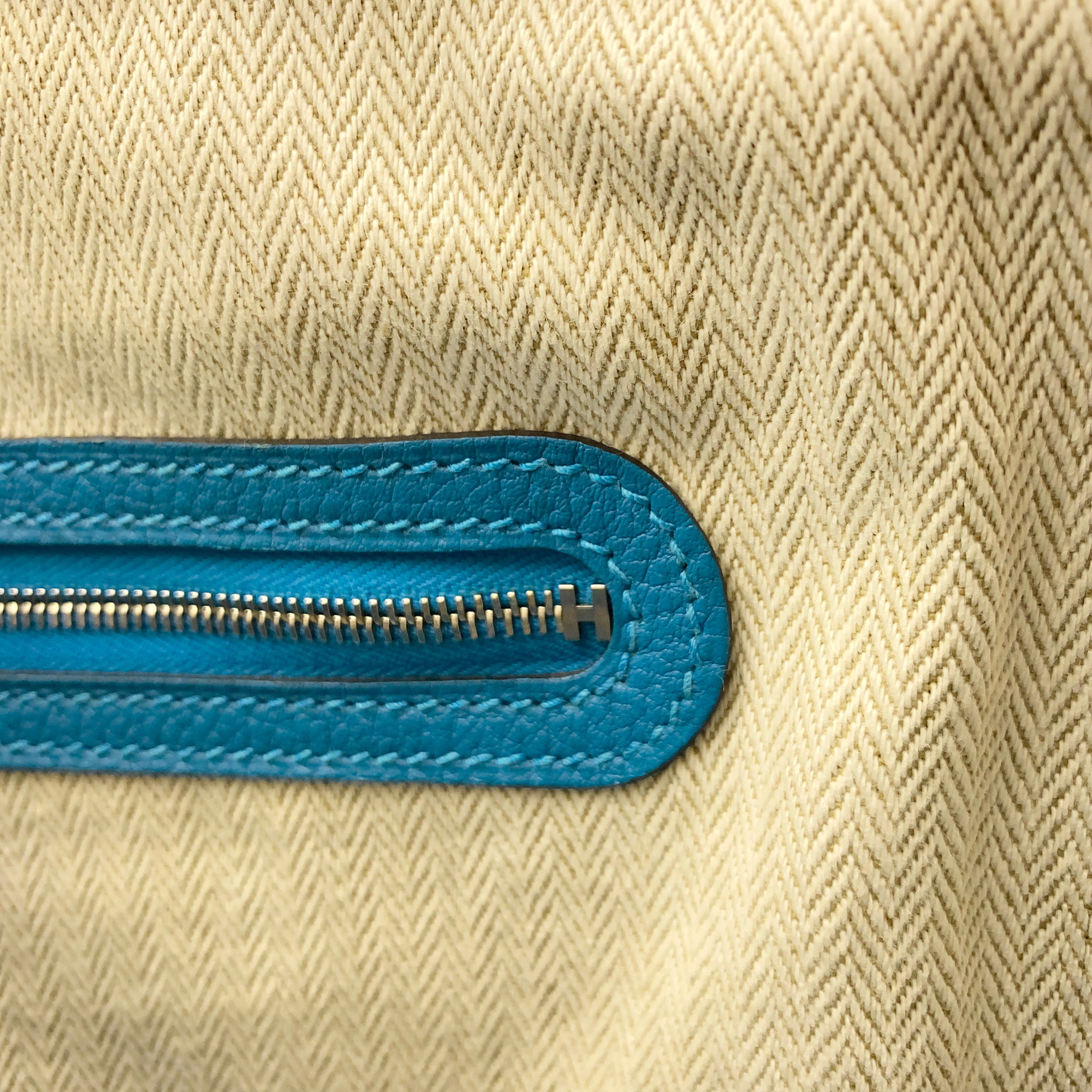 【送料無料】_ HERMES_(エルメス)_ガーデンパーティPM _ネゴンダ/シルバー金具_Z刻印/ブルー系 _中古品