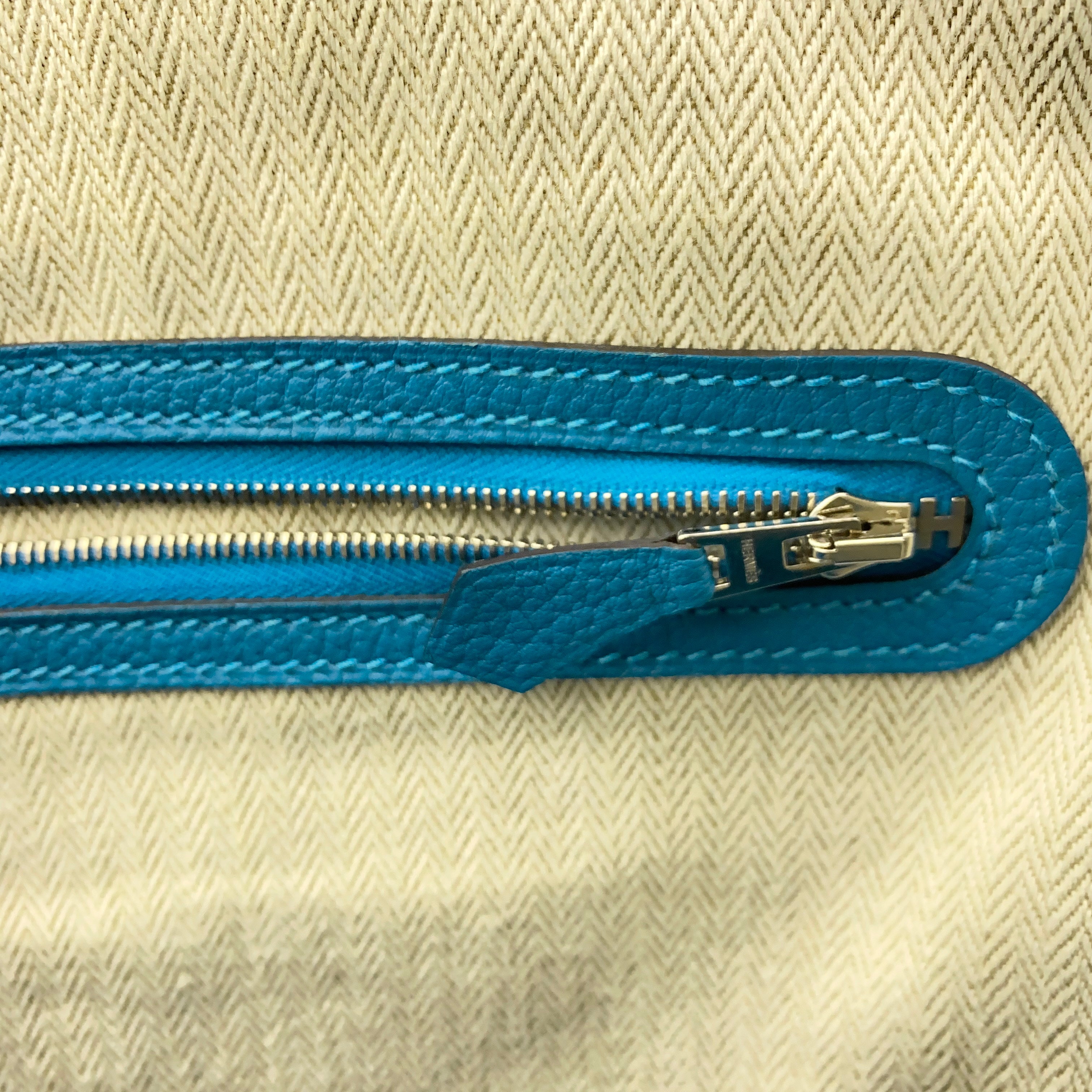 【送料無料】_ HERMES_(エルメス)_ガーデンパーティPM _ネゴンダ/シルバー金具_Z刻印/ブルー系 _中古品