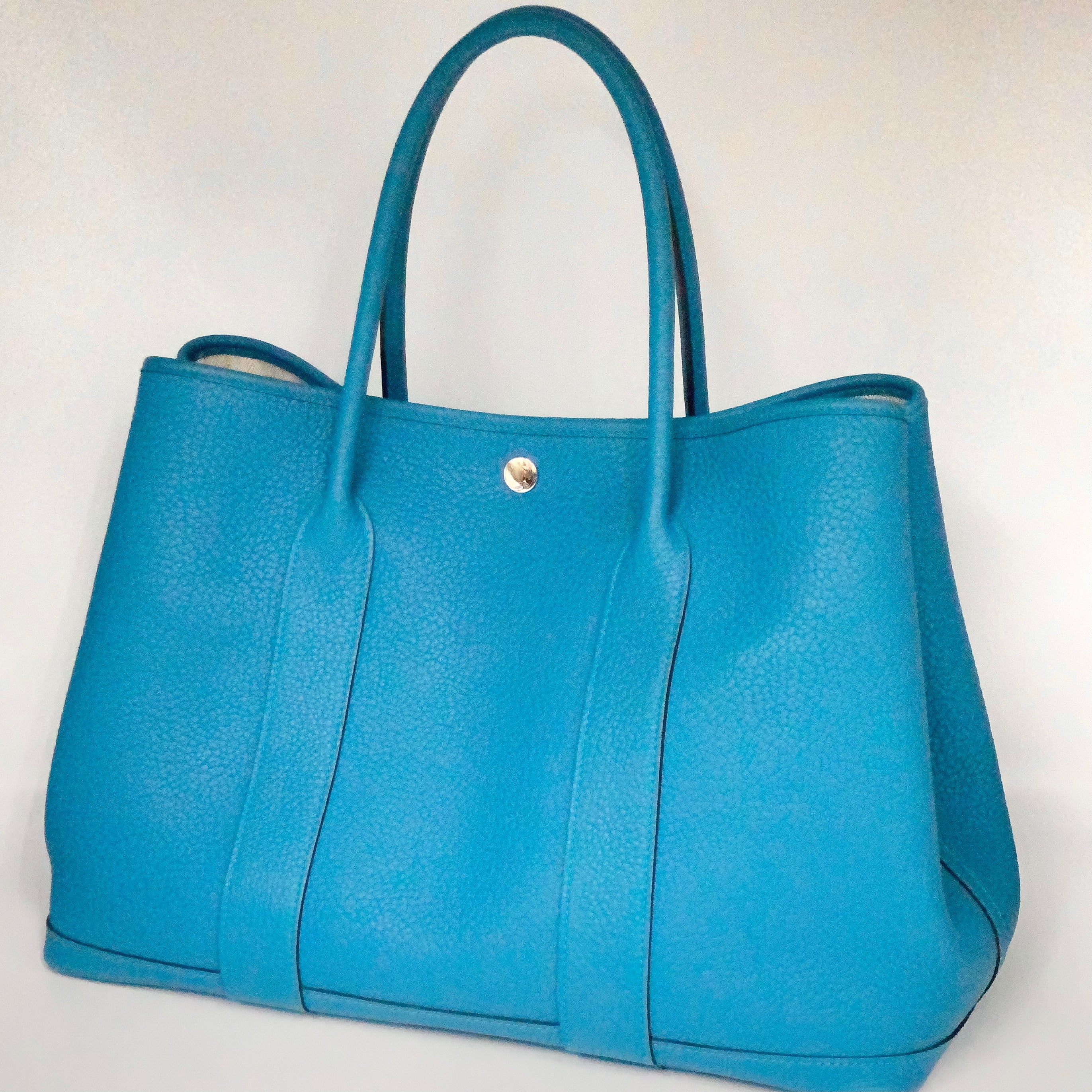 【送料無料】_ HERMES_(エルメス)_ガーデンパーティPM _ネゴンダ/シルバー金具_Z刻印/ブルー系 _中古品