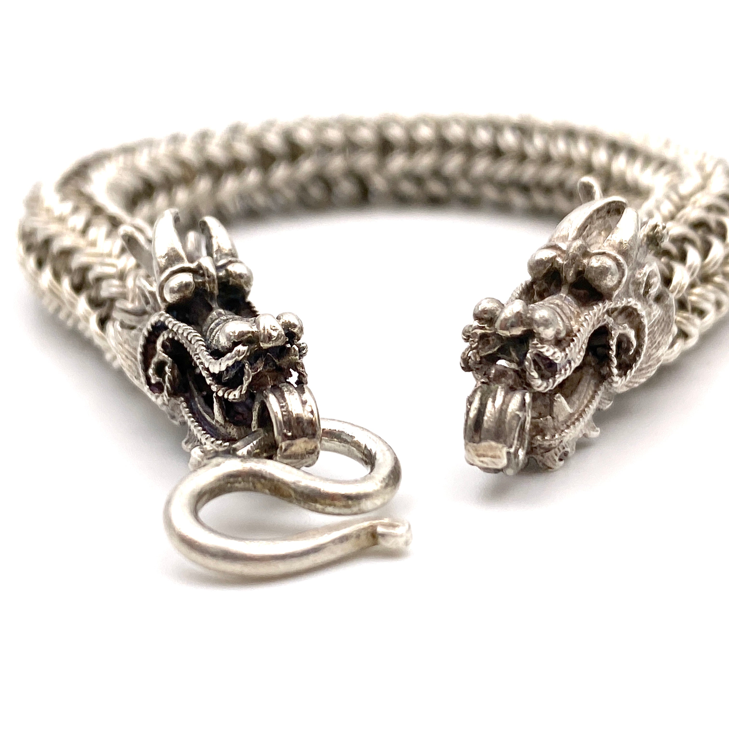 【送料無料】_ ノンブランド_シルバーブレスレット_龍モチーフSV925/58g_中古品