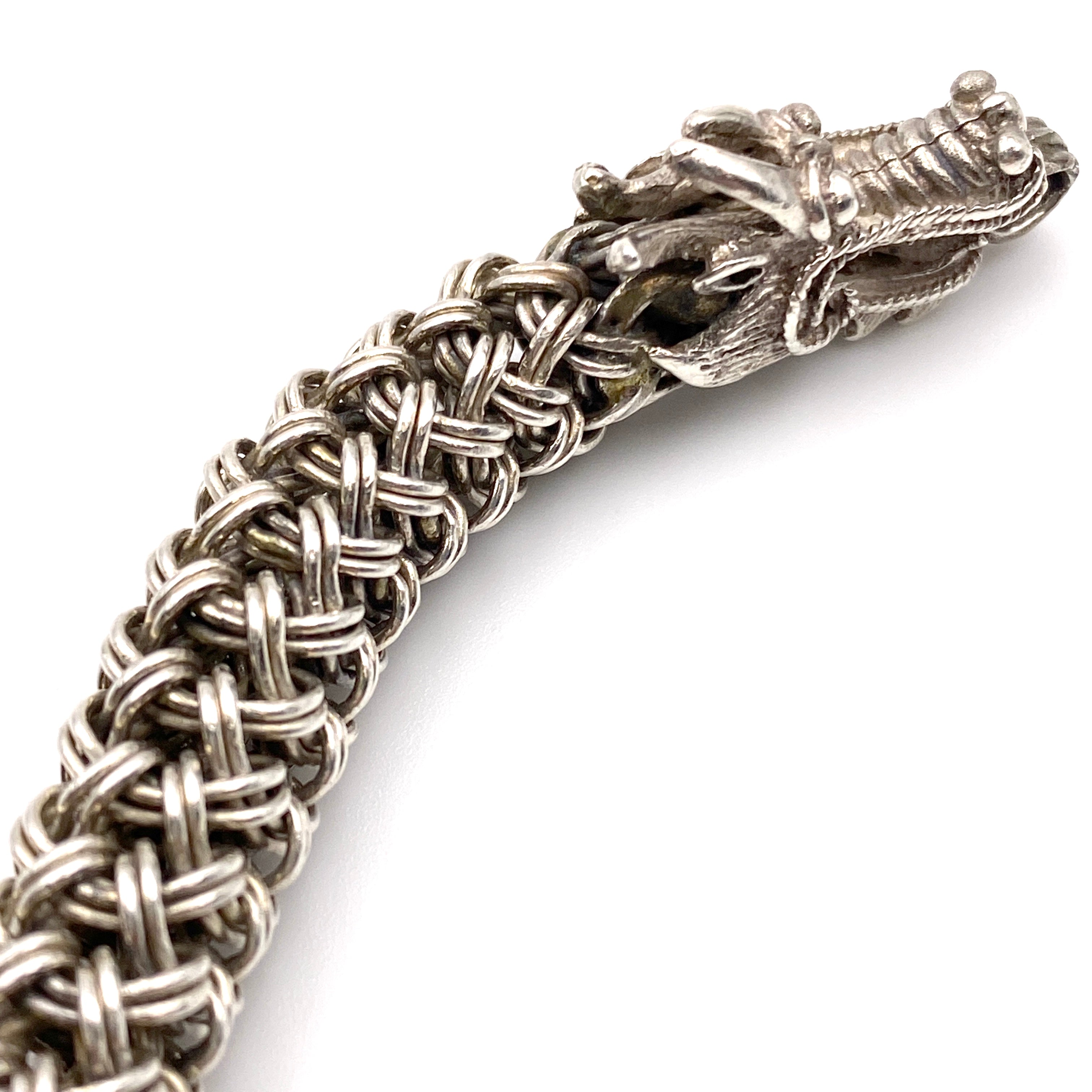 【送料無料】_ ノンブランド_シルバーブレスレット_龍モチーフSV925/58g_中古品