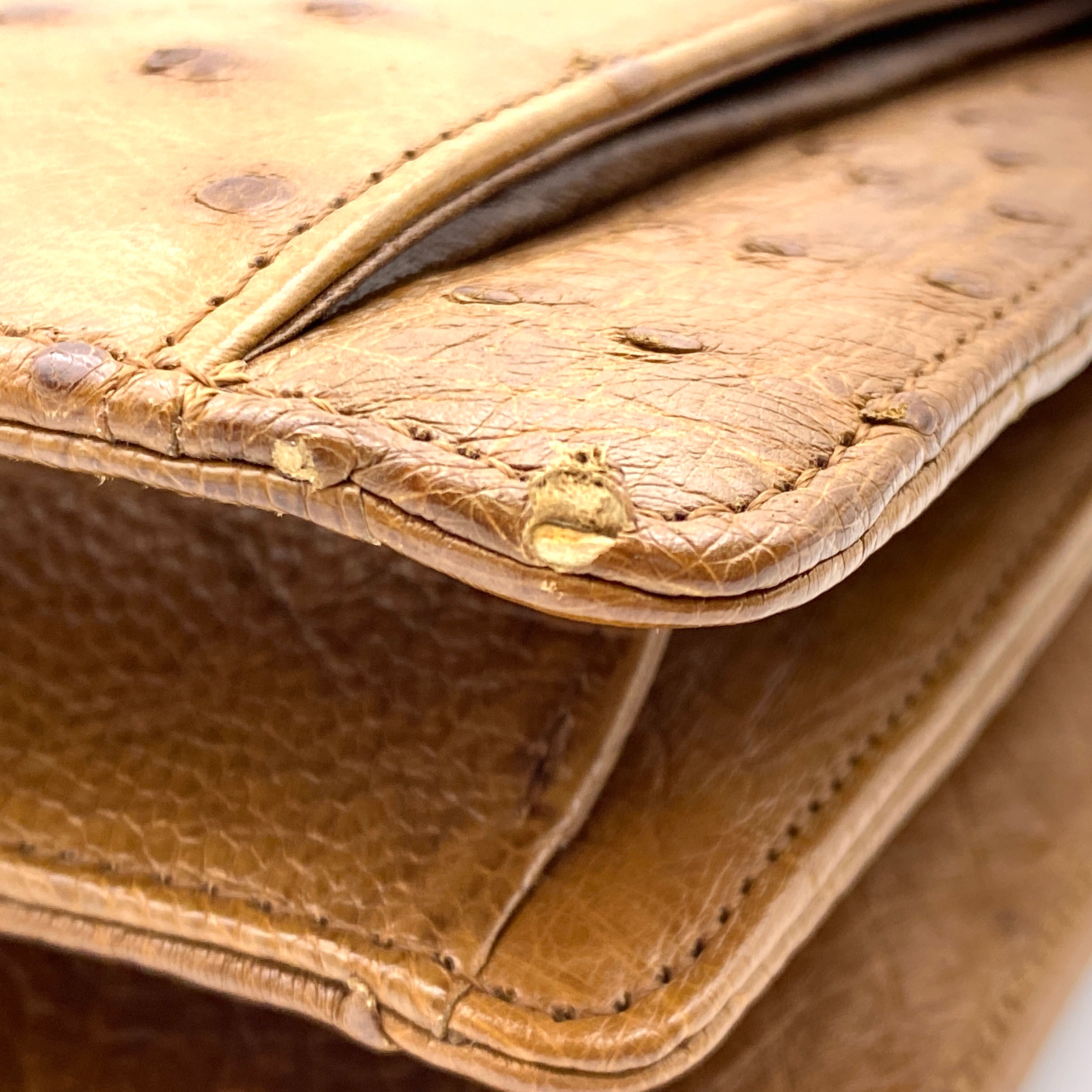 【送料無料】_ RODANIA_(ロダニア)_オーストリッチ_ セカンドバッグ _中古品