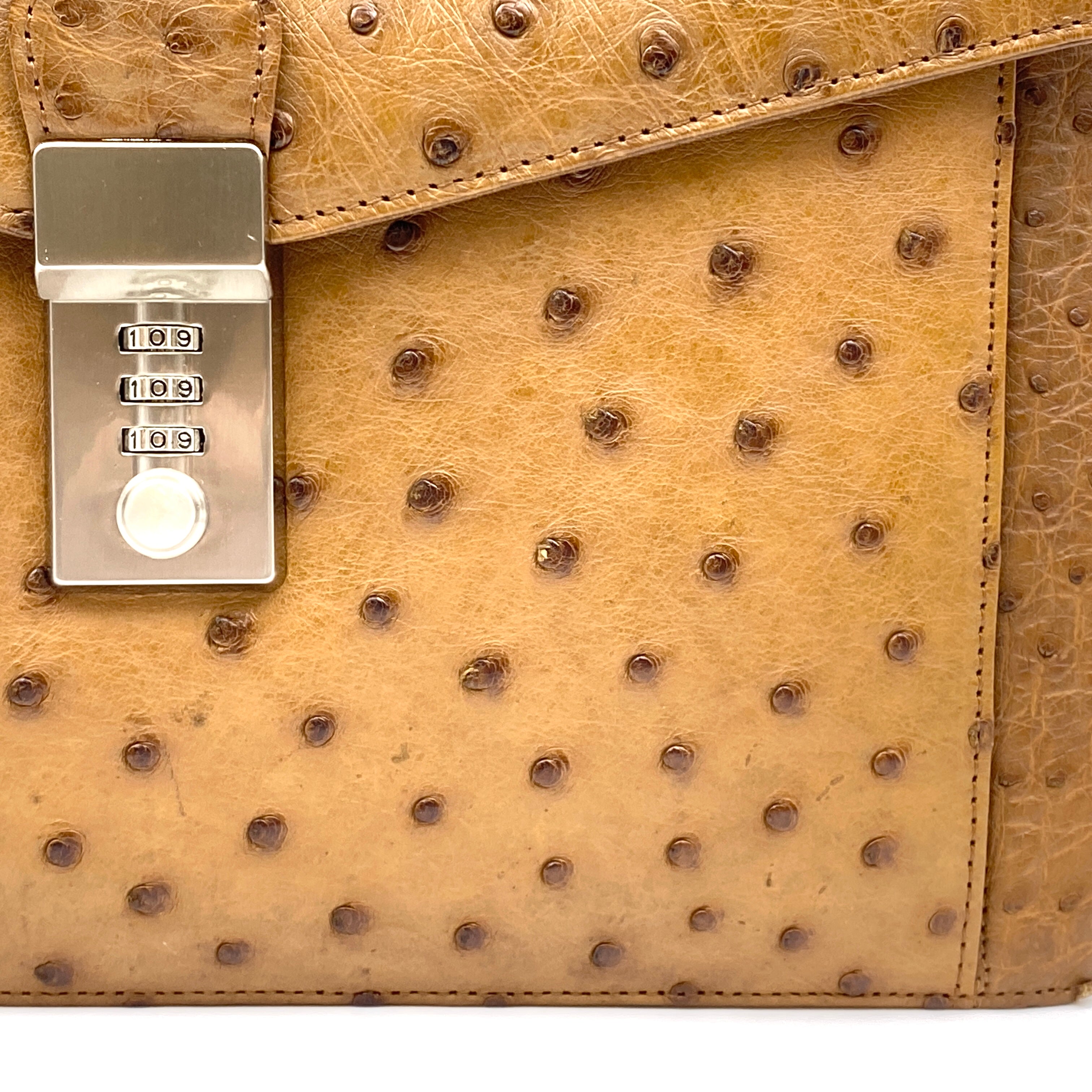 【送料無料】_ RODANIA_(ロダニア)_オーストリッチ_ セカンドバッグ _中古品