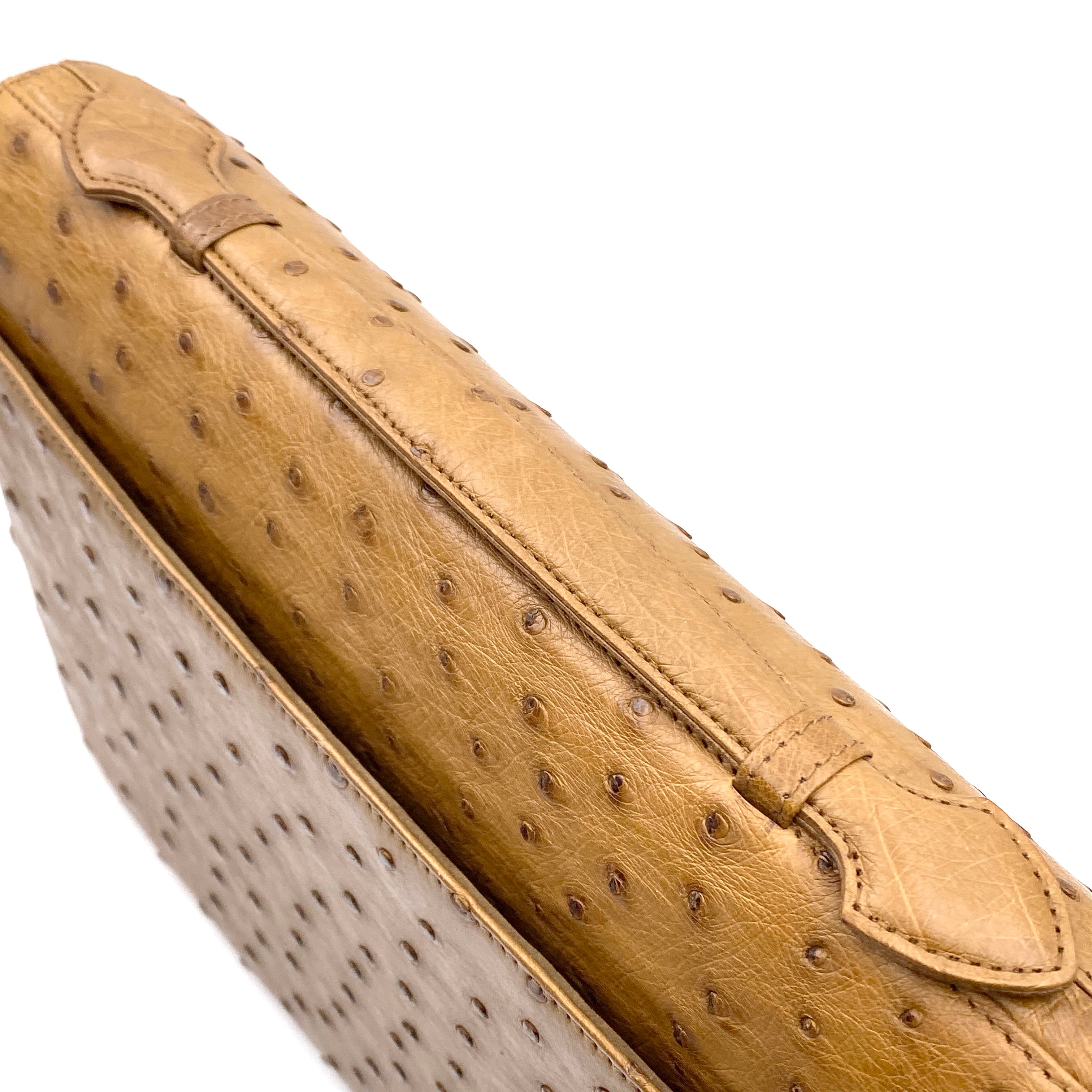 【送料無料】_ RODANIA_(ロダニア)_オーストリッチ_ セカンドバッグ _中古品