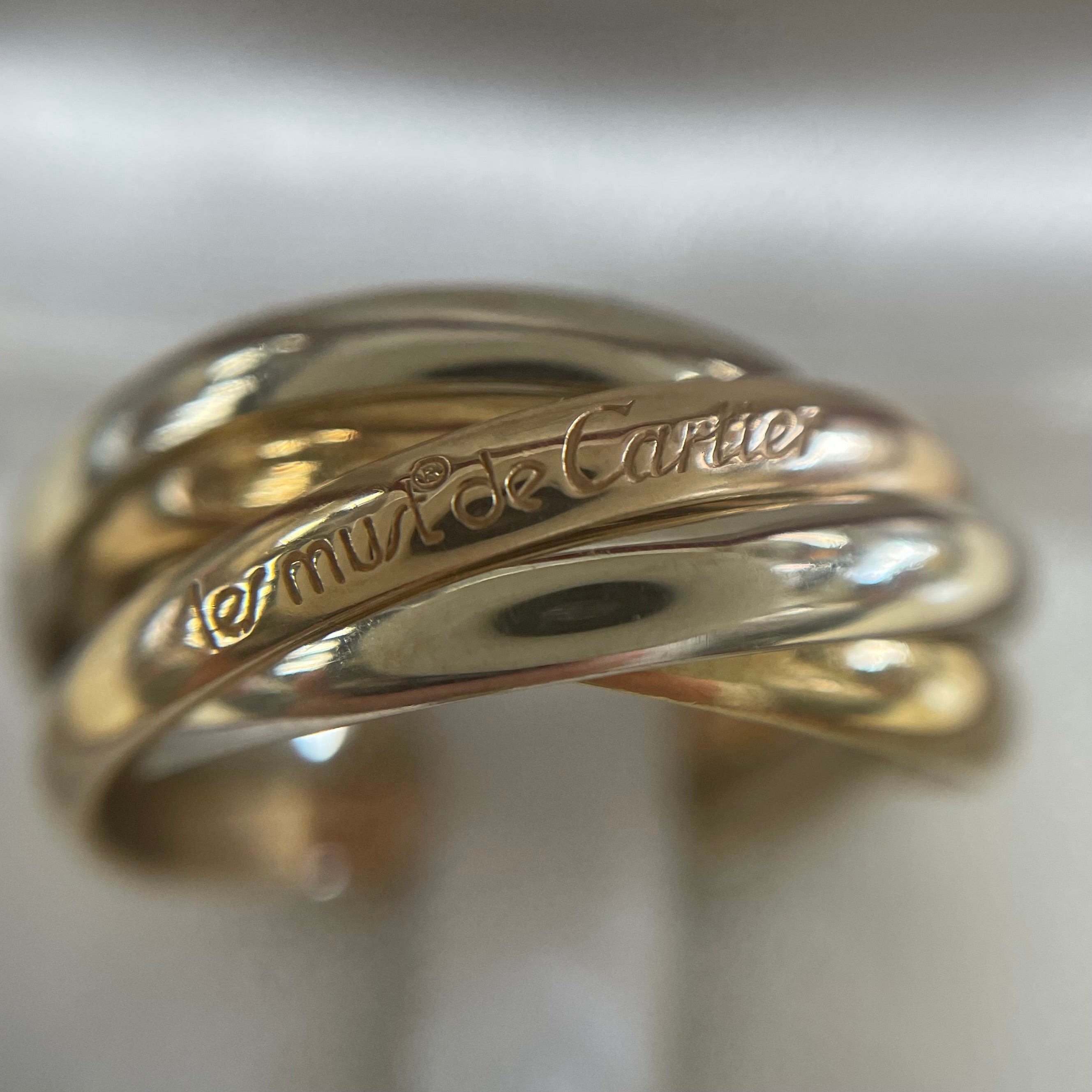 【送料無料】_Cartier_(カルティエ)_トリニティ(K18YG/PG/WG)_5連リング #58_中古品