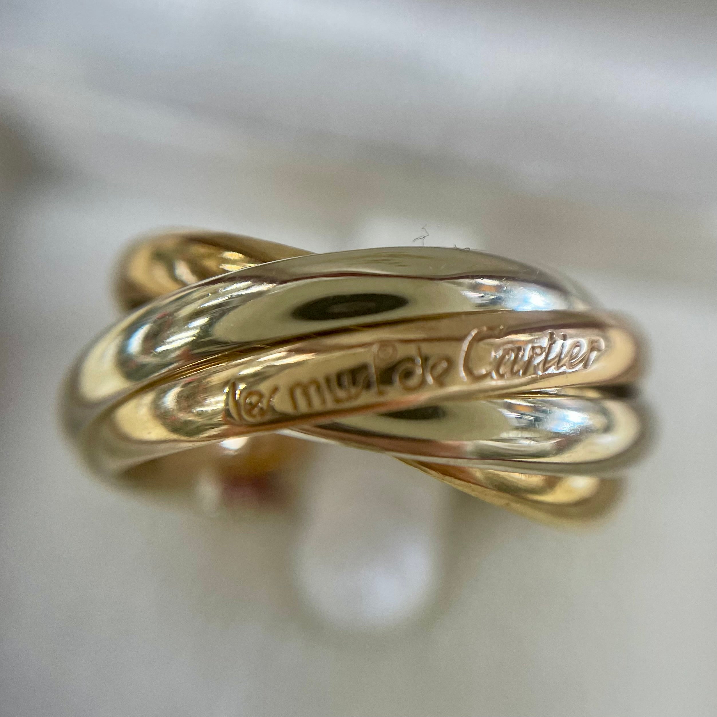 【送料無料】_Cartier_(カルティエ)_トリニティ(K18YG/PG/WG)_5連リング #58_中古品