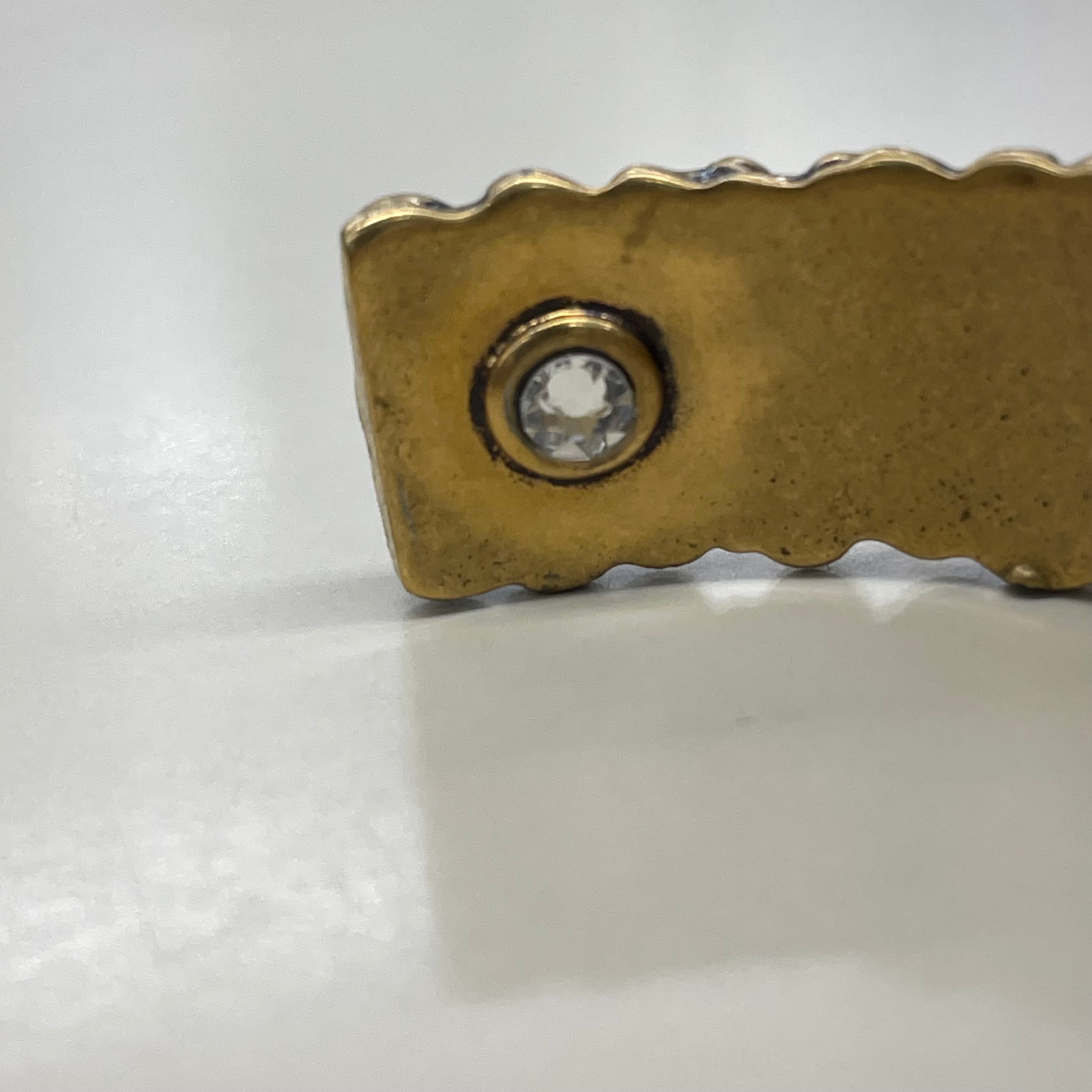 GUCCI_(グッチ)_ライオンたてがみバングル_クリスタル付き Lサイズ_中古品