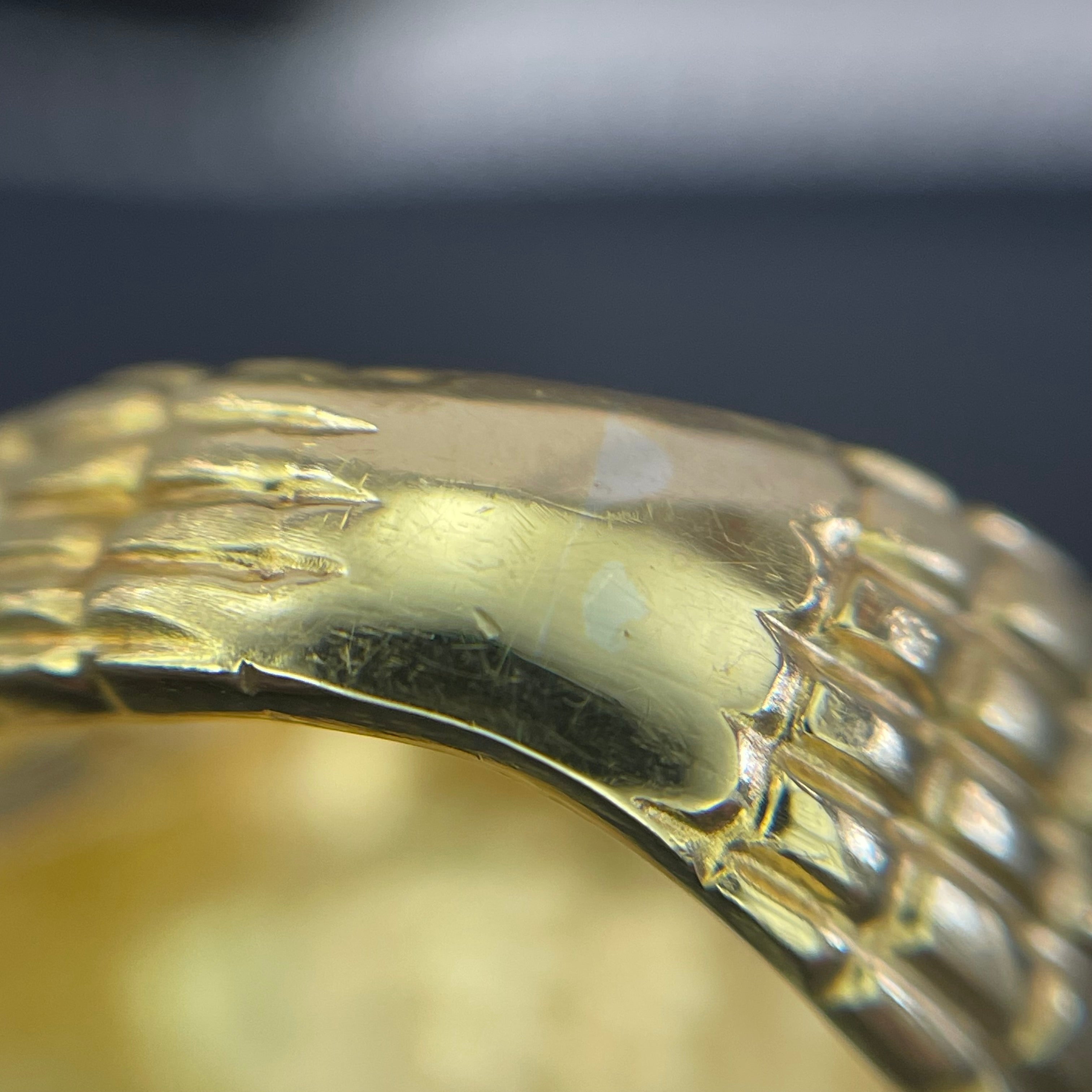 【送料無料】_ノンブランド _クロコダイルモチーフ_K18 リング(指輪)_ダイヤ入り 10.7g_中古品