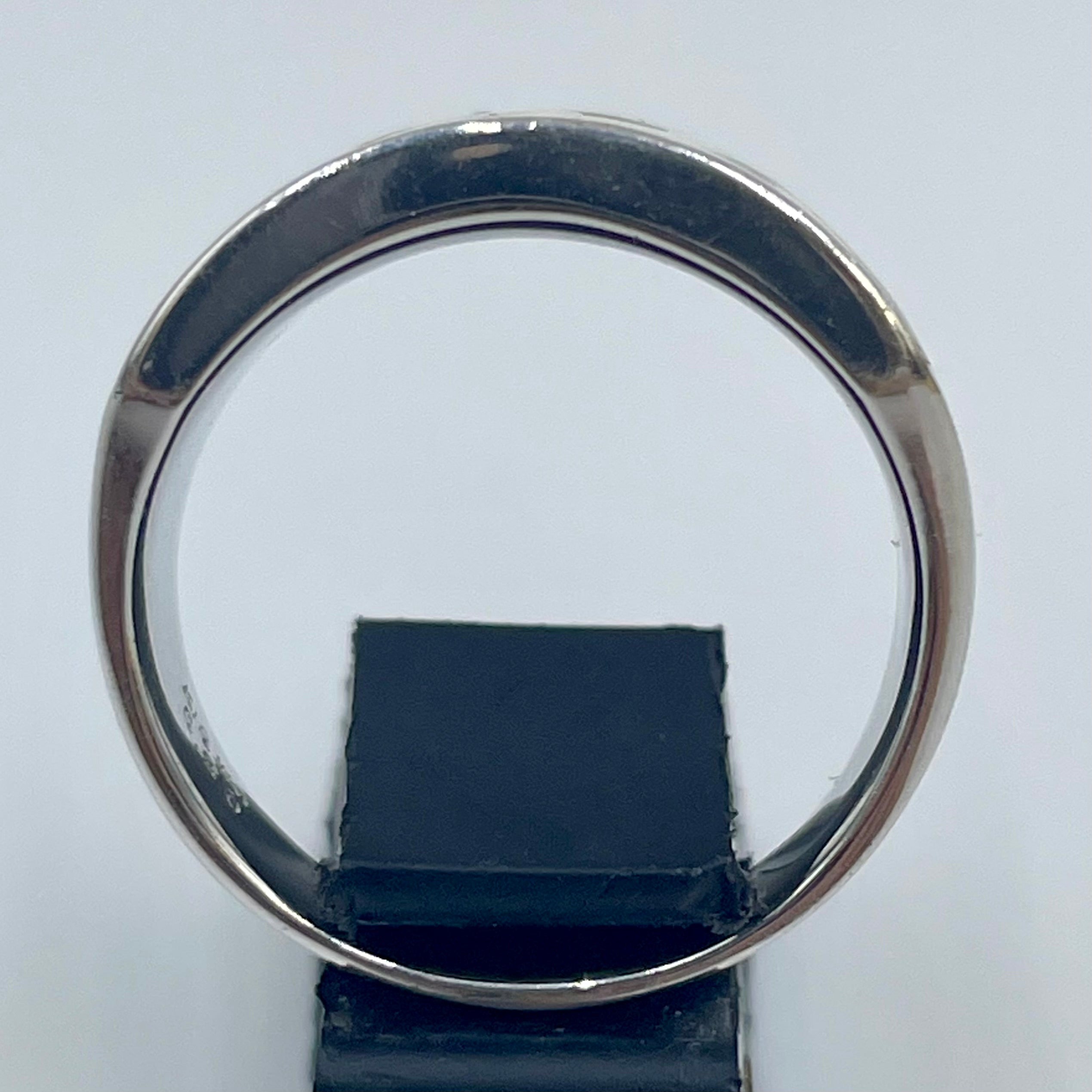 【送料無料】_ノンブランド_エナメルナンバー(しろ)_K18WGリング 10.2g /FD0.21ct _13号(中古品)