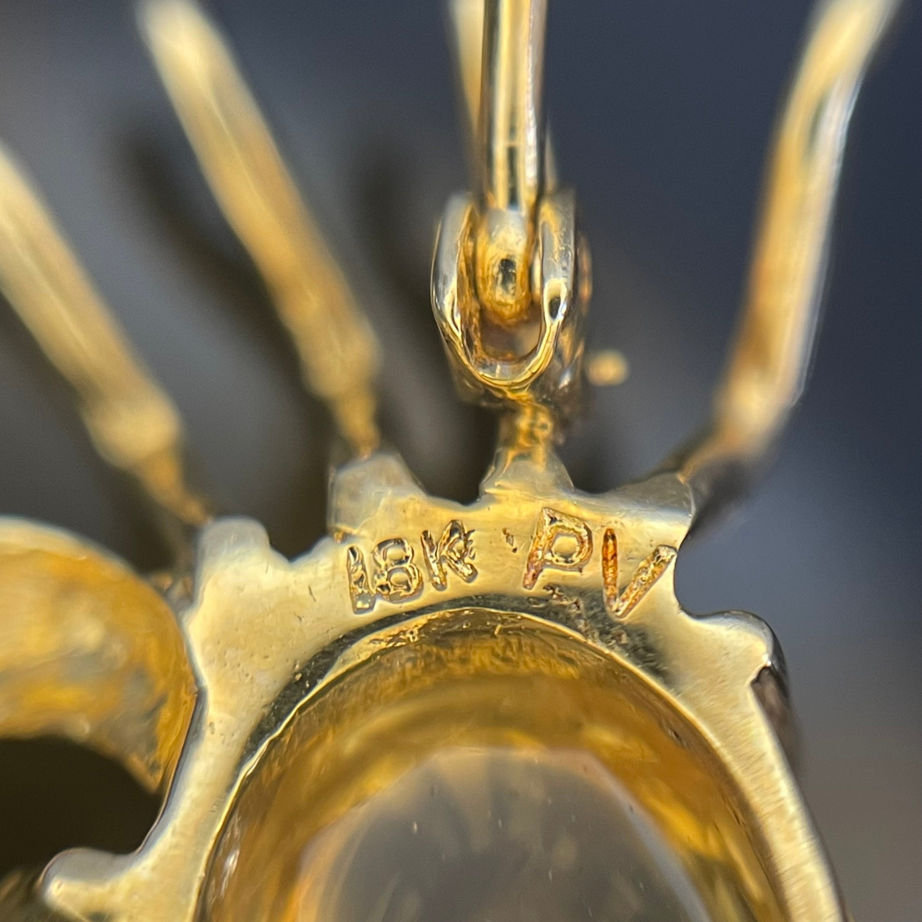 【送料無料】_Ponte Vecchio _(ポンテベキオ) _ カニモチーフ K18YG (シトリン) _ペンダントトップ/ブローチ _中古品