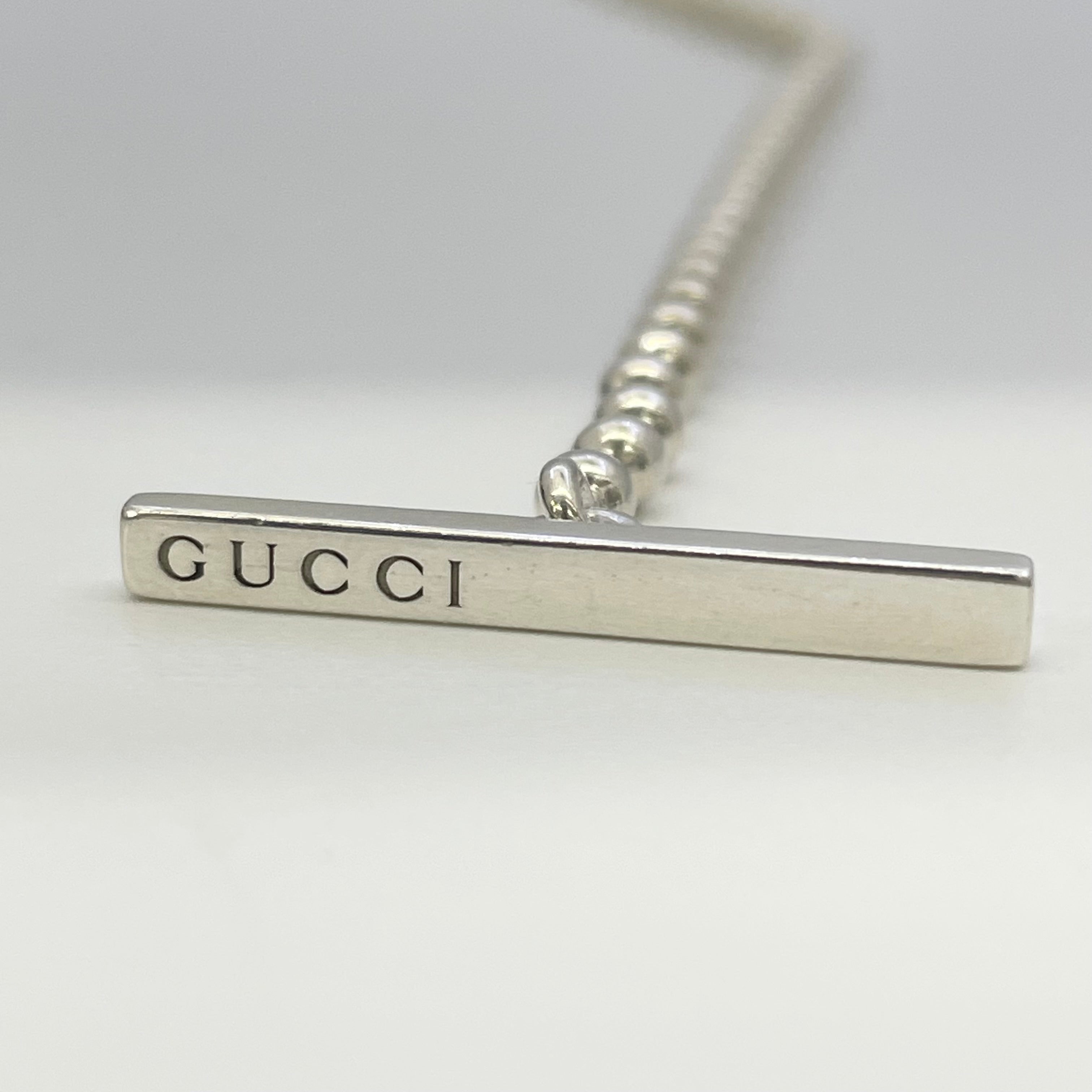 GUCCI_ダブルGインターロッキング_ボールチェーンネックレス_216435_中古品