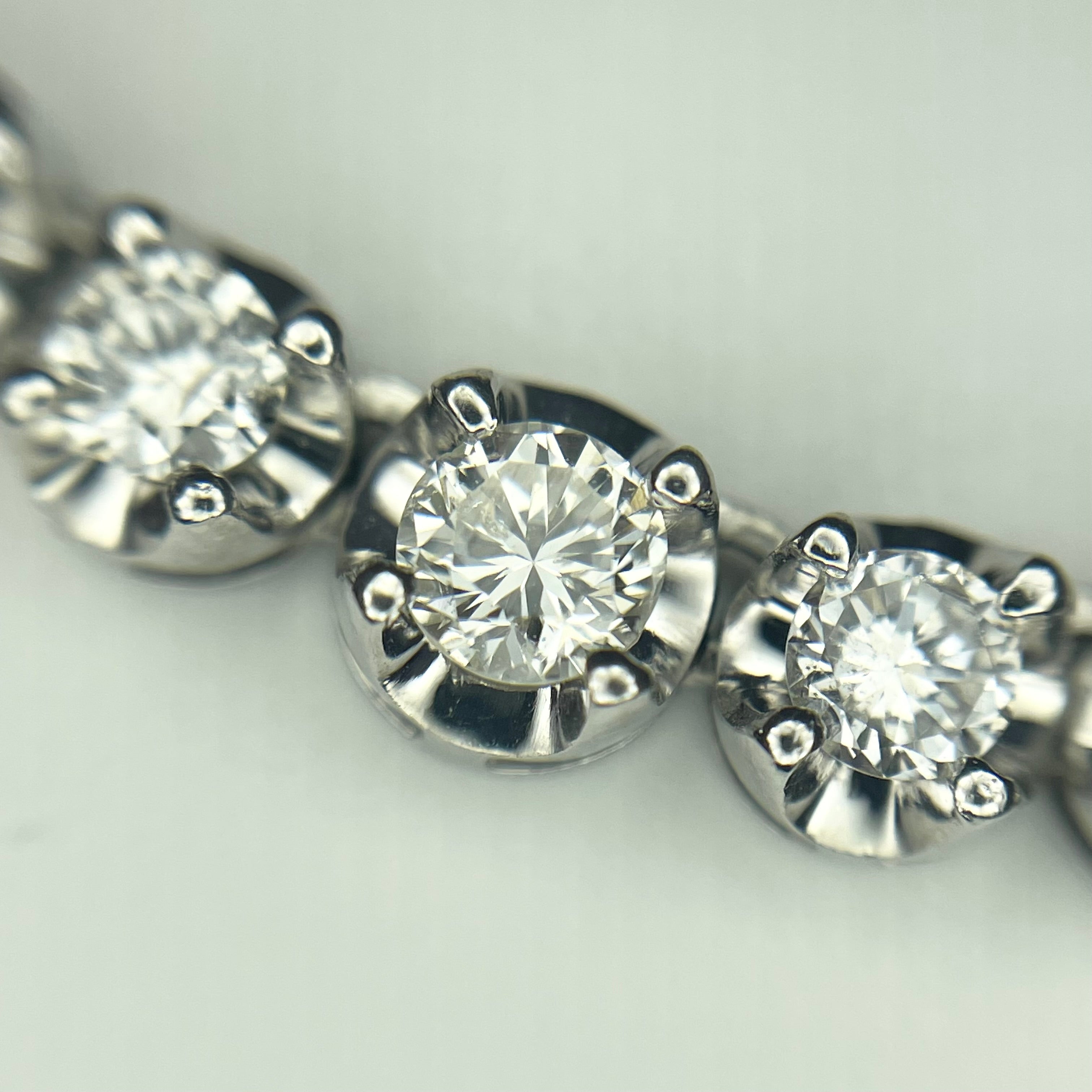 【送料無料】_ ノンブランド_テニスネックレス_Pt850/FD5.0ct/30.8g_中古品