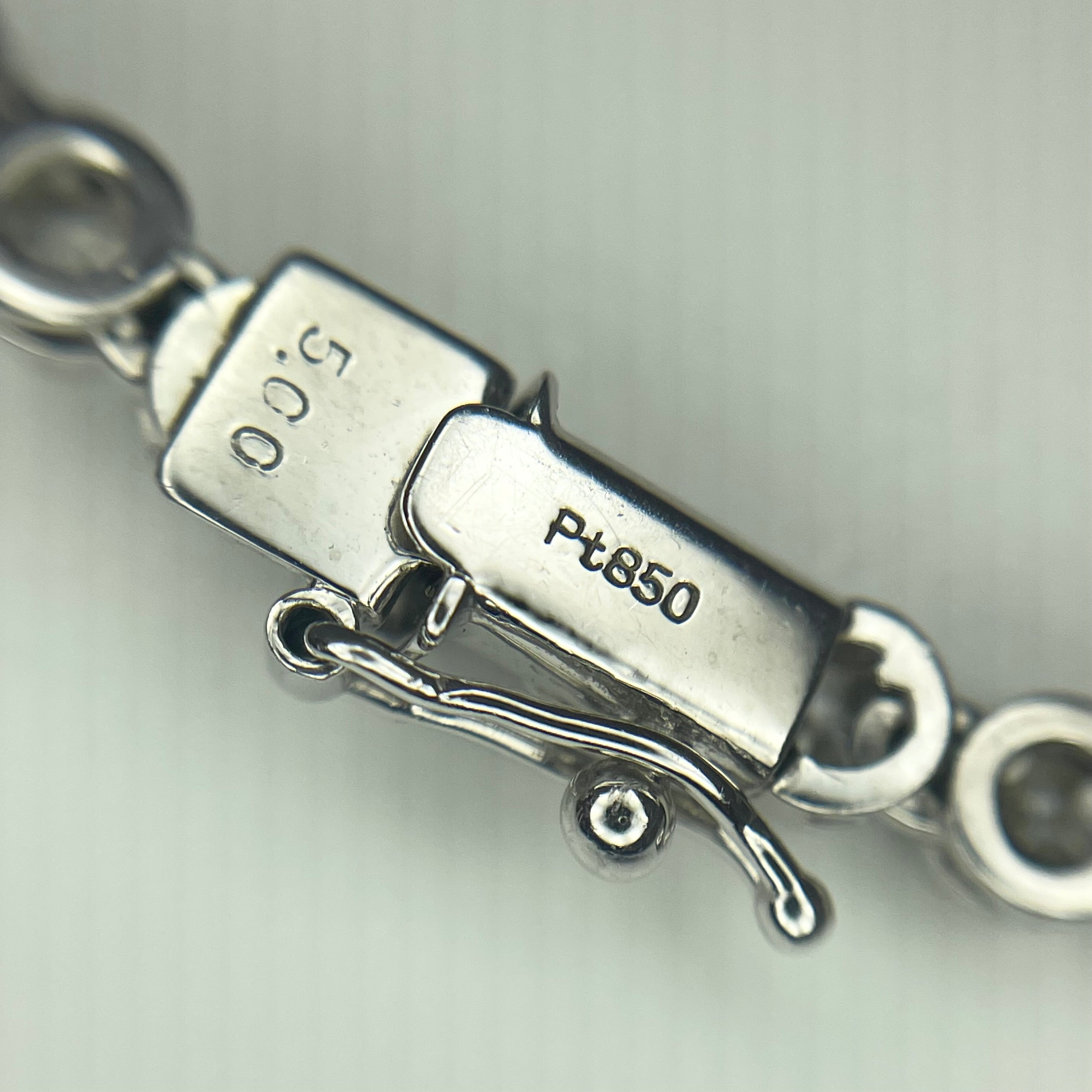 【送料無料】_ ノンブランド_テニスネックレス_Pt850/FD5.0ct/30.8g_中古品