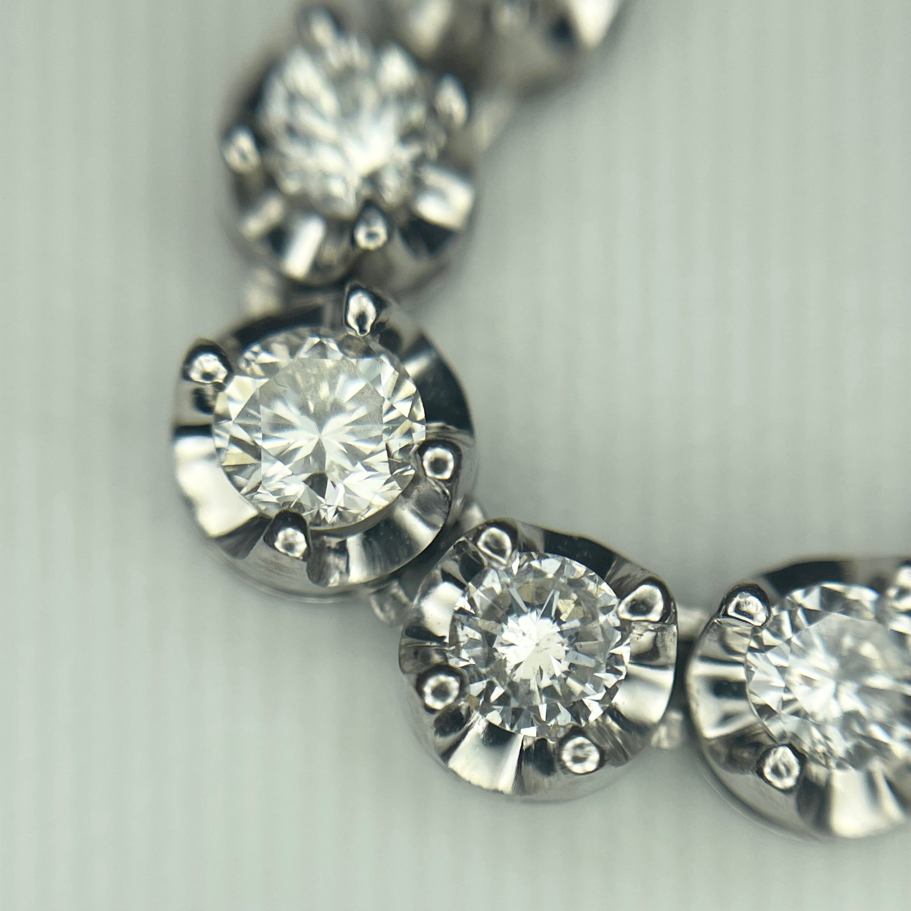 【送料無料】_ ノンブランド_テニスネックレス_Pt850/FD5.0ct/30.8g_中古品