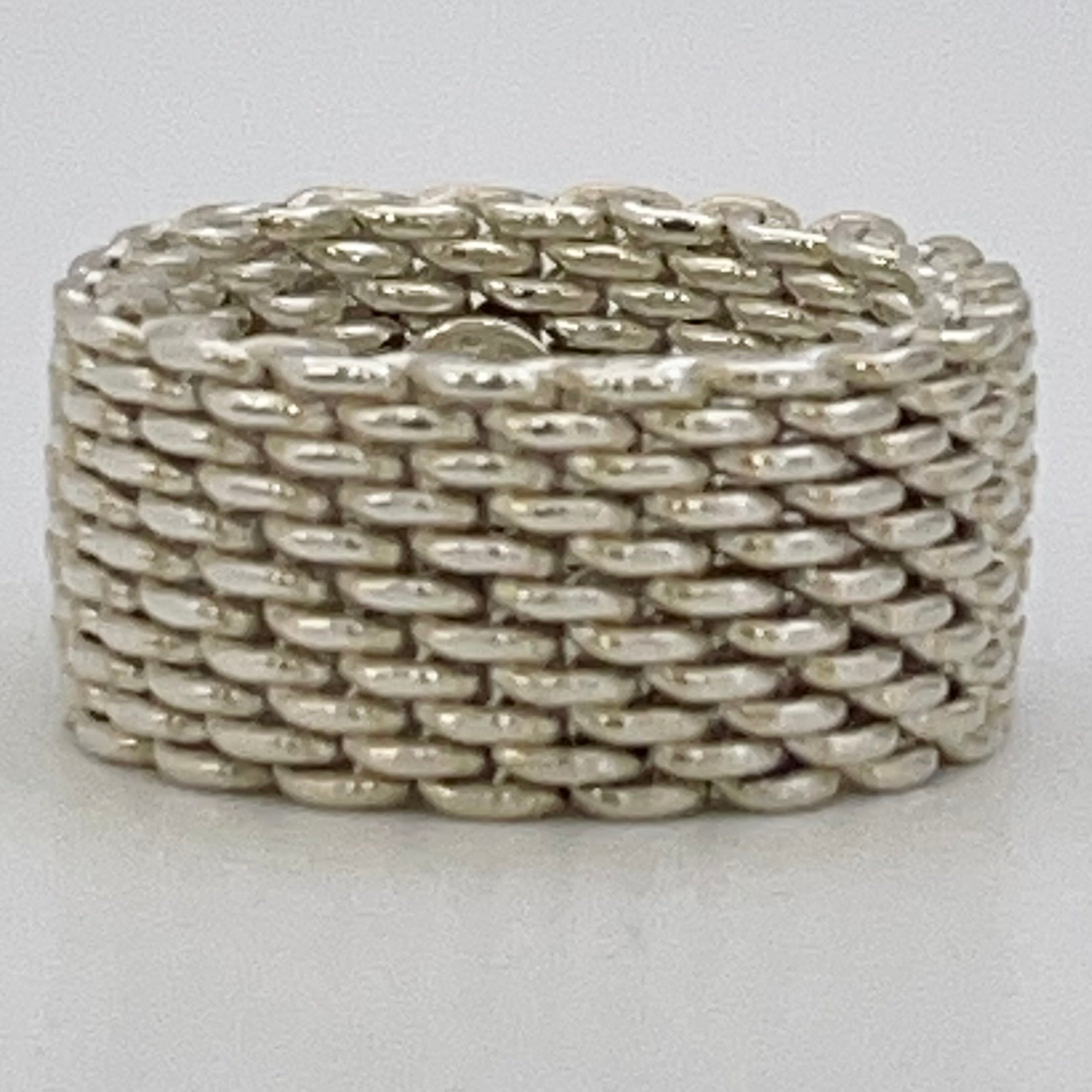 【送料無料】_ TIFFANY &Co_(ティファニー)_サマセットメッシュリング_中古品